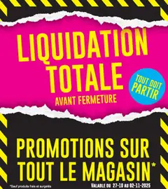 Voorbeeld van Liquidation totale van winkel Cora geldig vanaf 27/10/2025