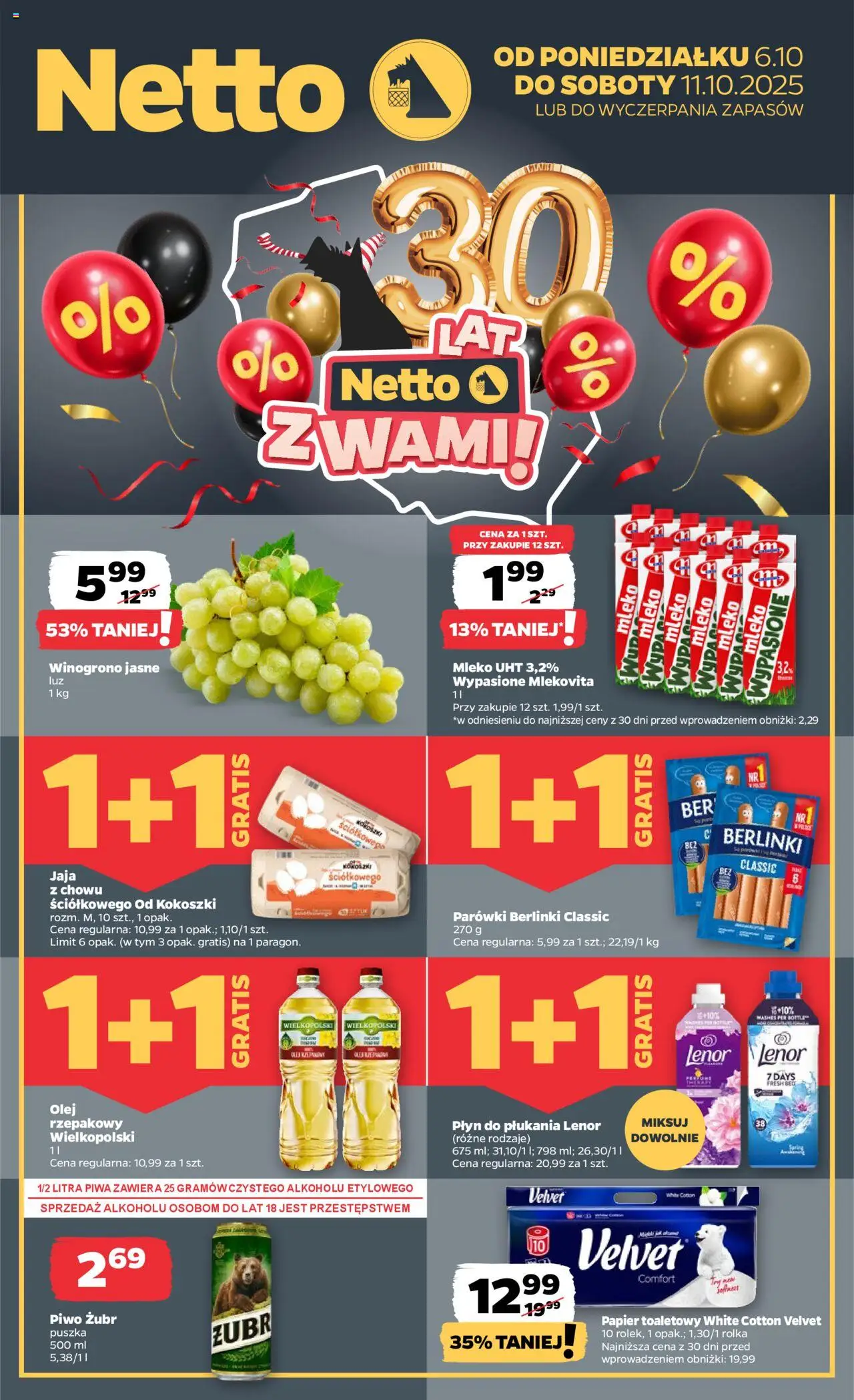 NETTO Gazetka spożywcza od 06.10.2025 - Nowa ulotka (PFD) - Numer strony 1