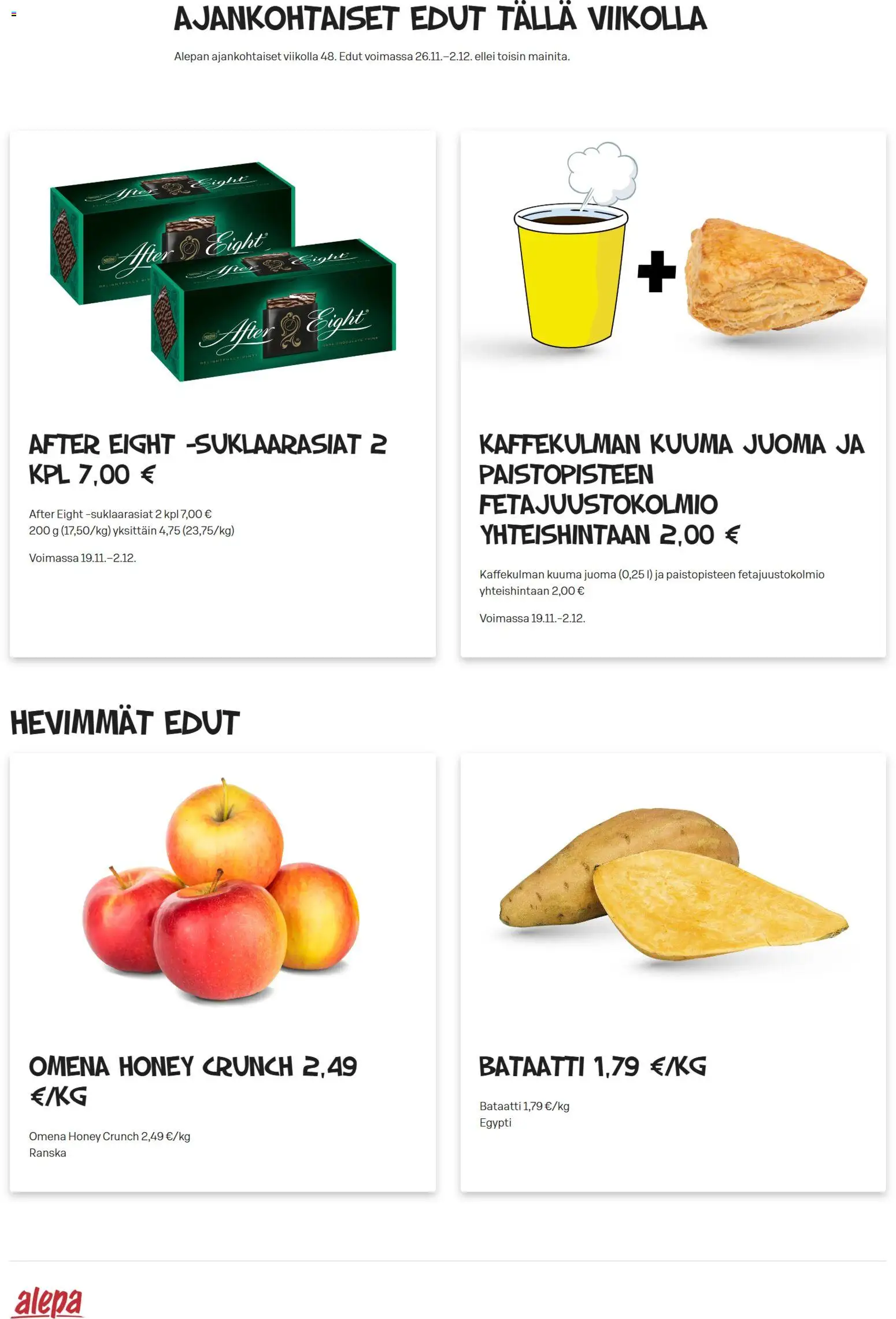 Kaupan Alepa Tarjoukset esikatselu, voimassa 26/11/2025