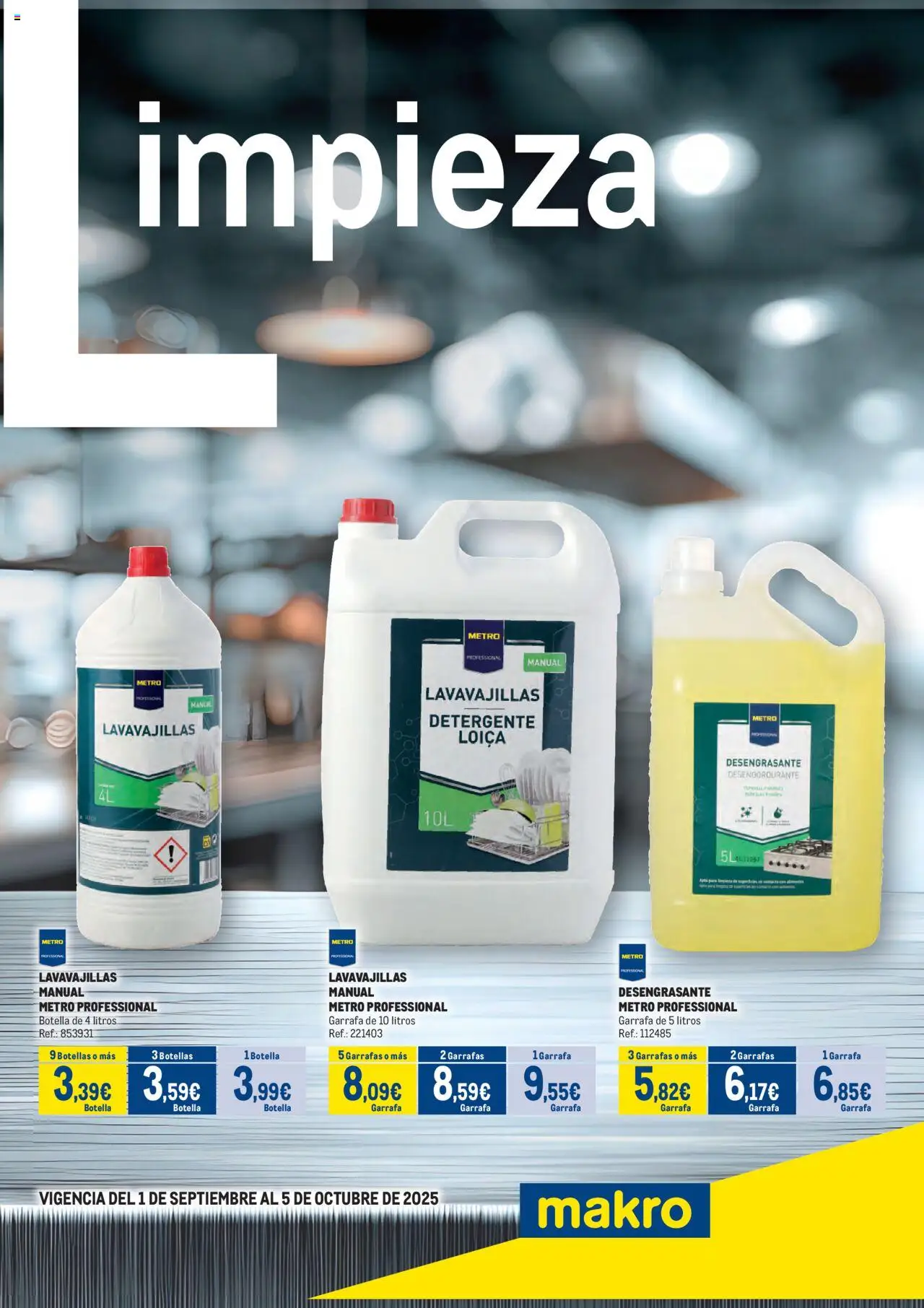 Makro Especial Limpieza Centro > 01/09 - 05/10/2025 > Ofertas - Lavavajillas, Detergente