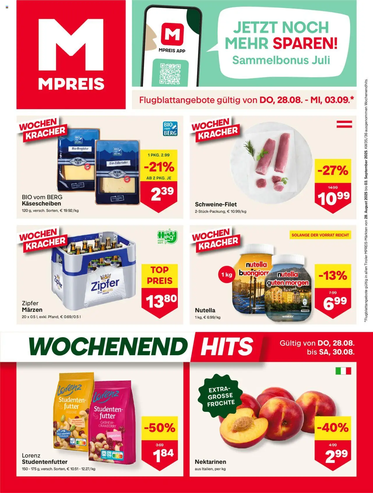  MPREIS Flugblatt ab (28.08.2025 - 03.09.2025) - Seite 1