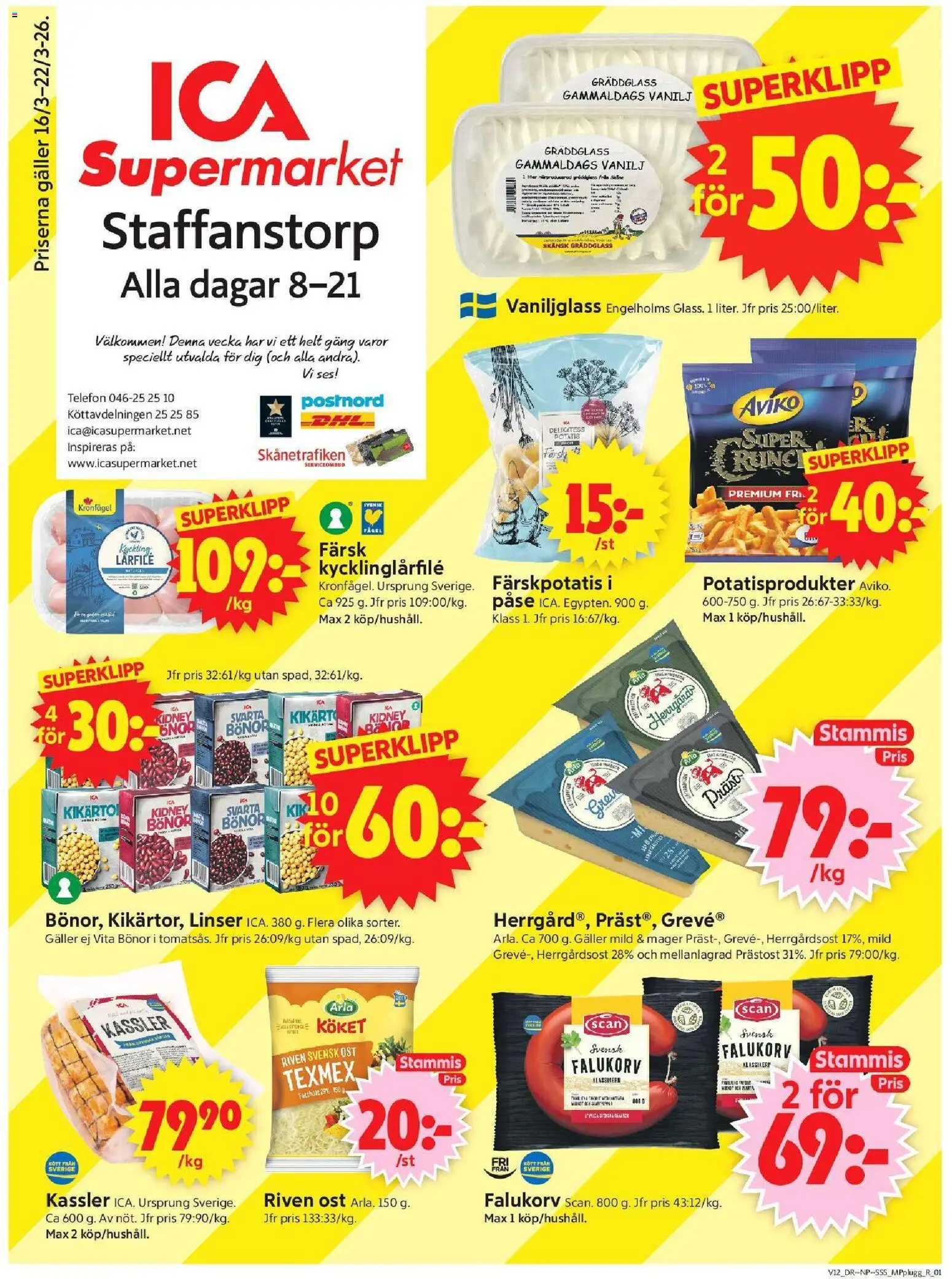 Förhandsgranska reklamblad Staffanstorp från butik ICA Supermarket gäller från 16/03/2026