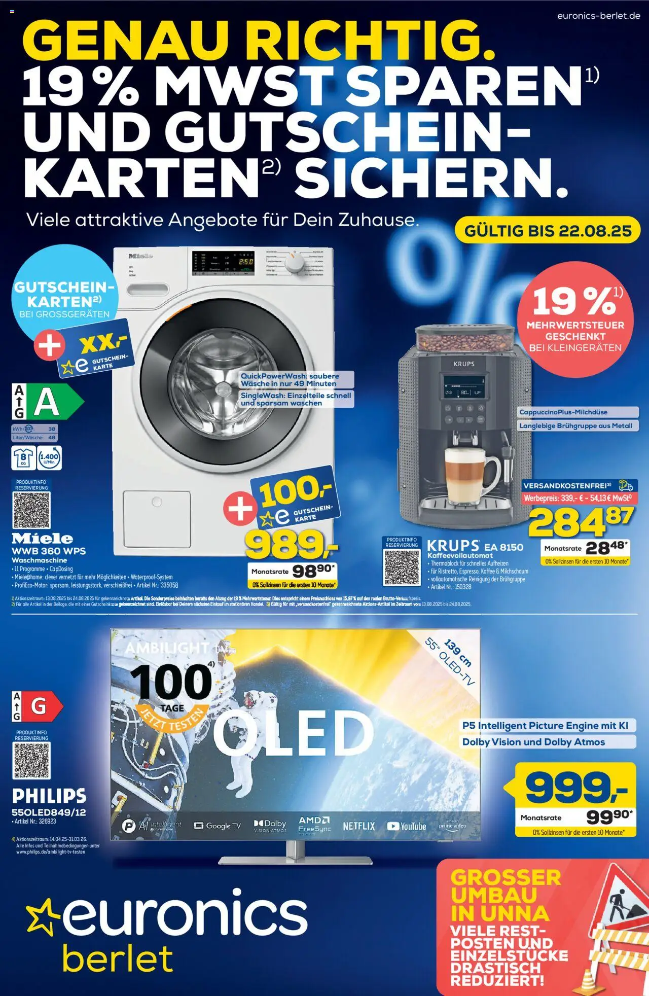 Euronics Prospekt Berlet (vom 13.08.2025 - 22.08.2025)