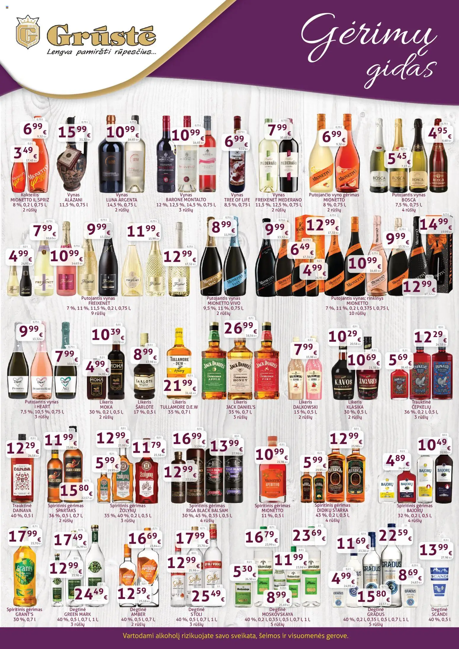 GRUSTE parduotuvės leidinio GRUSTE leidinys - Gėrimų gidas galiojančio nuo 2026.03.01 peržiūra