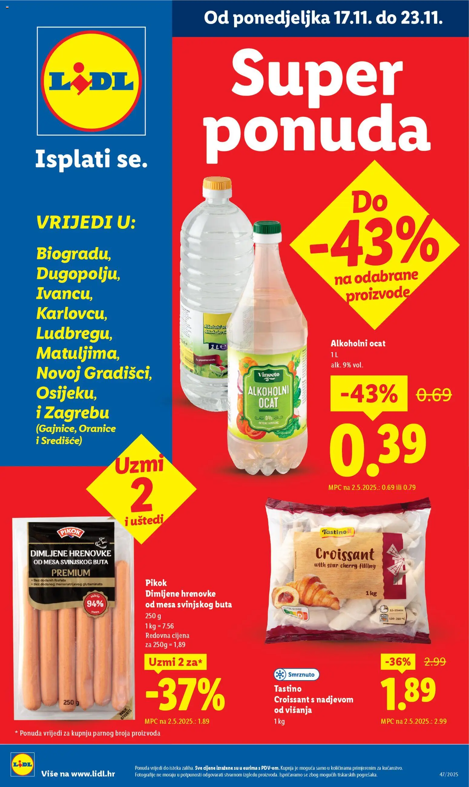 Pregled letka Super ponuda trgovine Lidl vrijedi od 17.11.2025