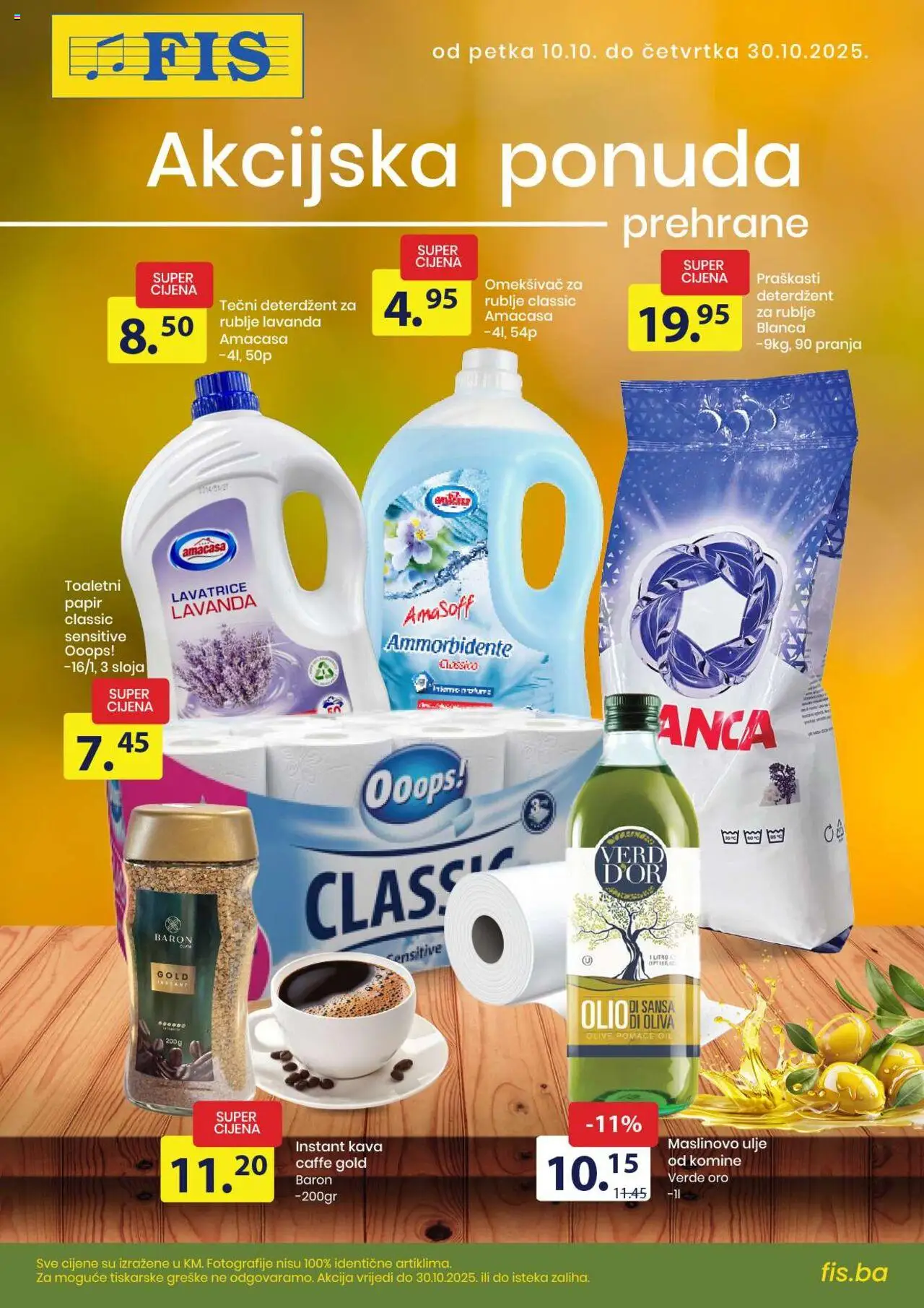 Pregled letka Katalog Prehrana i hemija trgovine FIS vrijedi od 2025.10.10