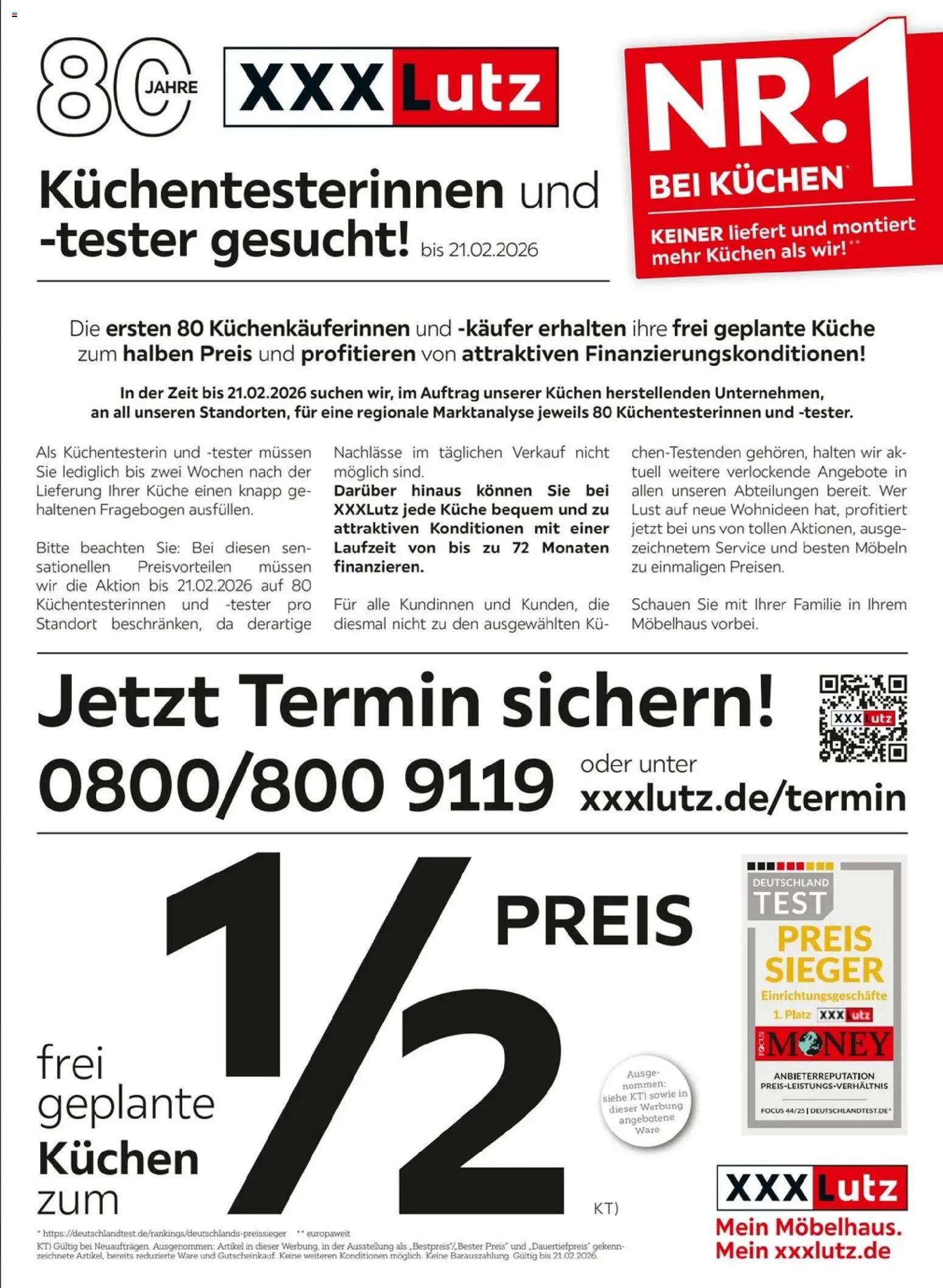 Vorschau von dem Prospekt des Geschäftes XXXL Lutz, gültig ab dem 01.02.2026