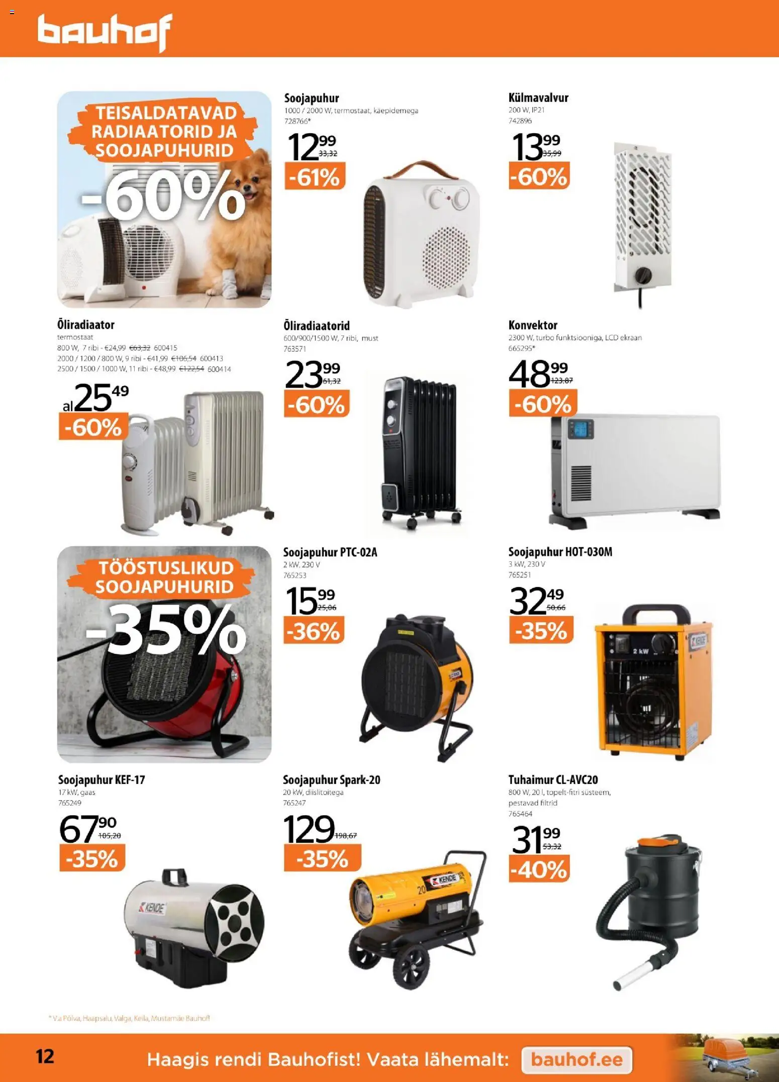 Bauhof kliendilehe eelvaade alates 2026.01.06