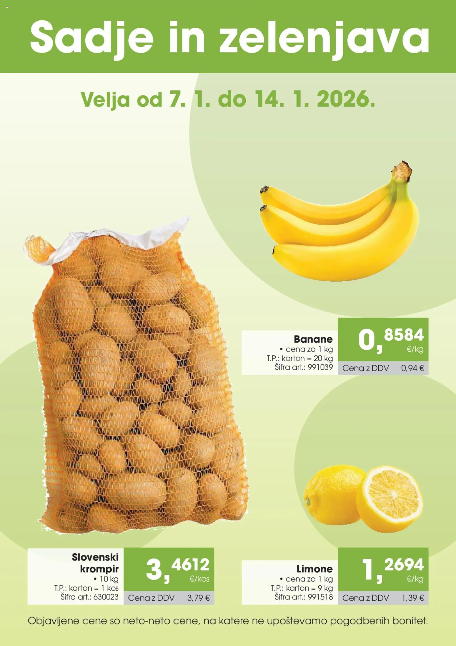 Predogled kataloga iz trgovine Tuš veljaven od 07.01.2026 - Zelenjava, Kos, Krompir, Sadje, Banane