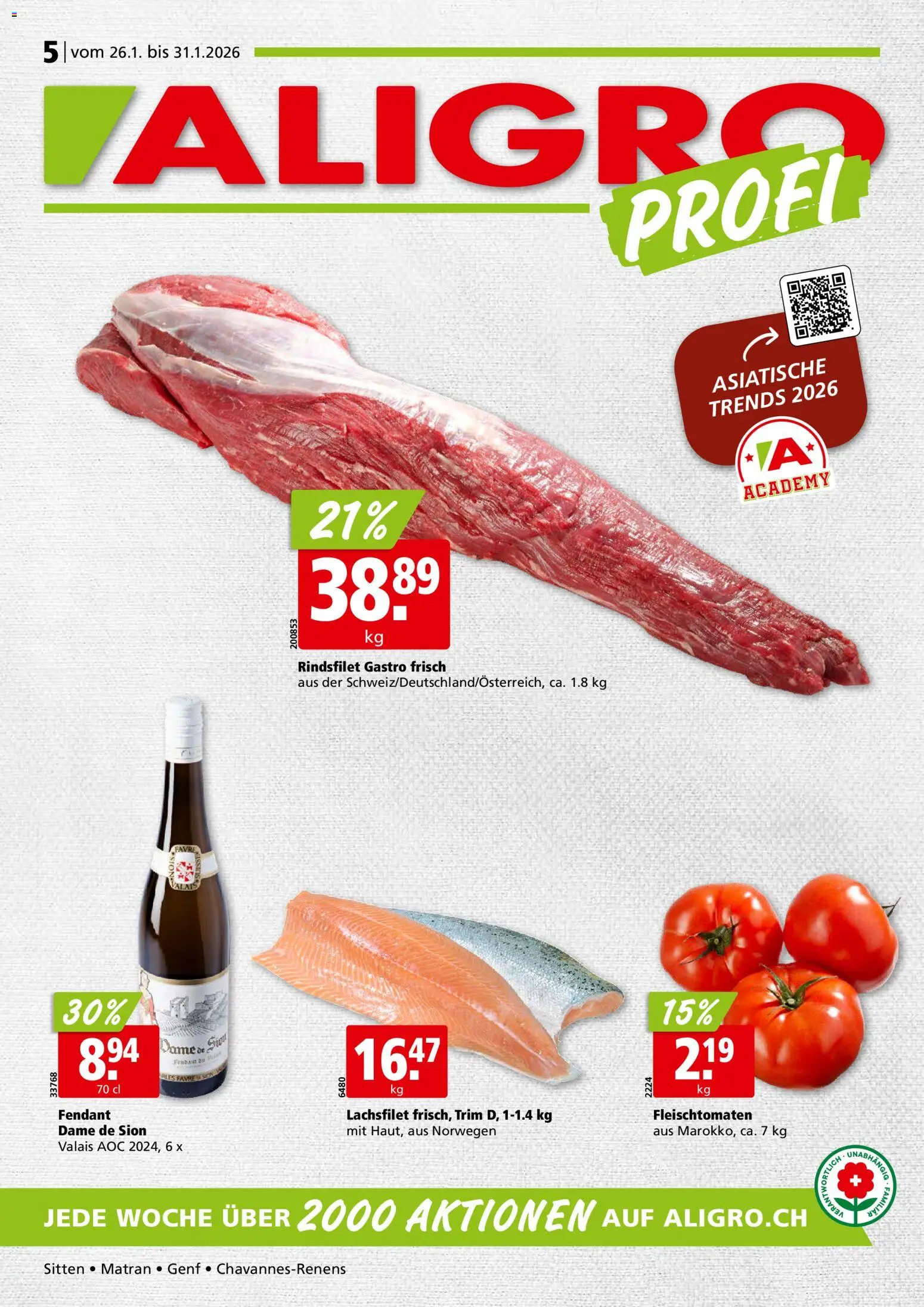 Vorschau des Merkblatts Aktionen vom Shop Aligro gültig von 26.01.2026 bis 31.01.2026