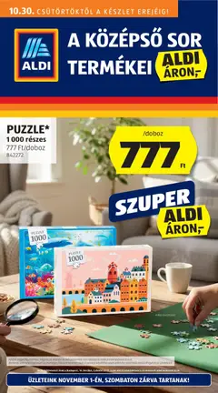 Aldi - Középső sor termékei megtekintése, amely érvényes 2025.10.30.-től