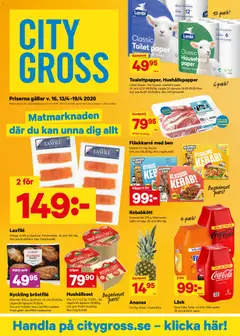 Förhandsgranska reklamblad City Gross erbjudanden från butik City Gross gäller från 13/04/2026