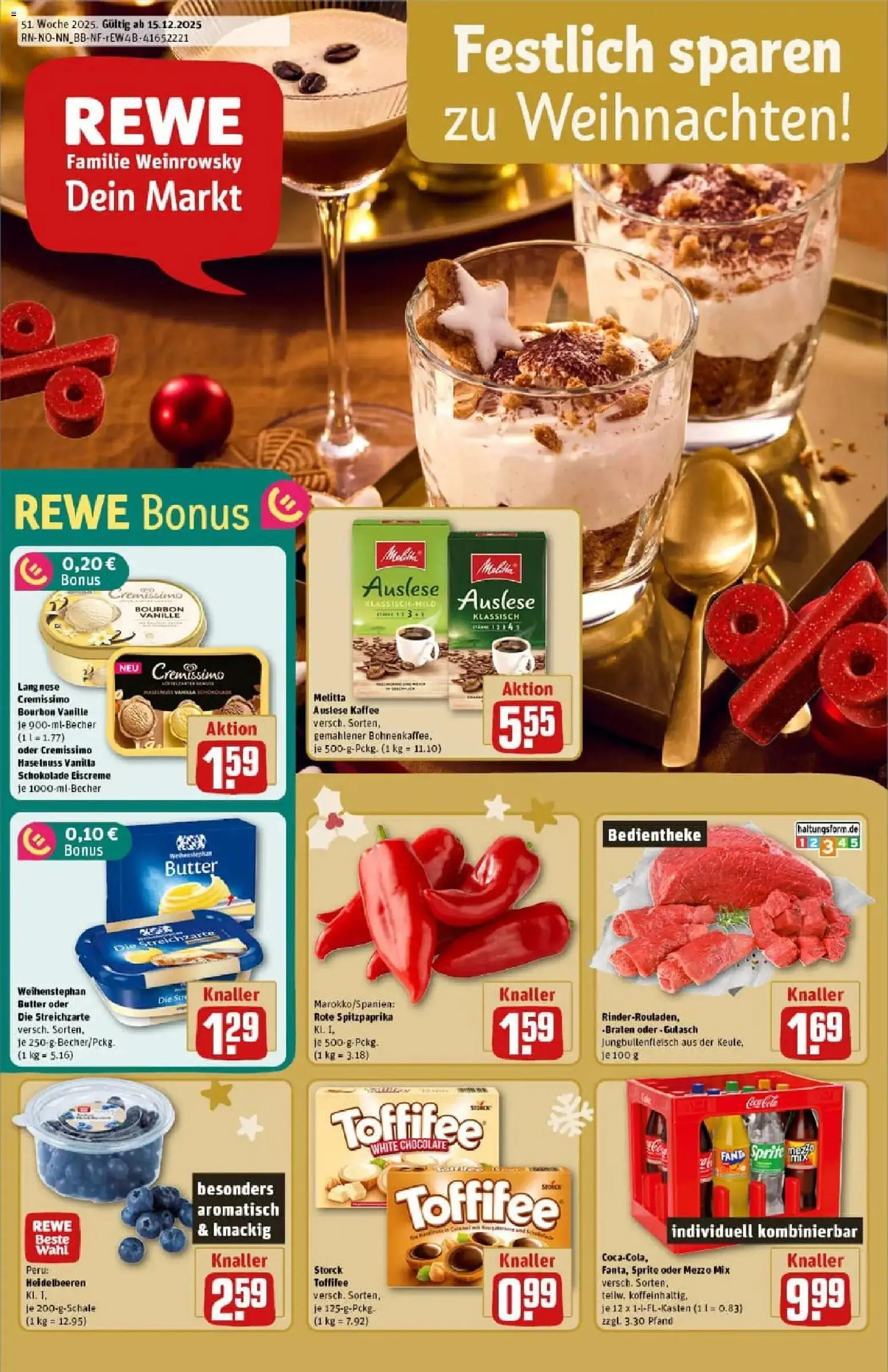 Vorschau von dem Prospekt des Geschäftes Rewe, gültig ab dem 15.12.2025