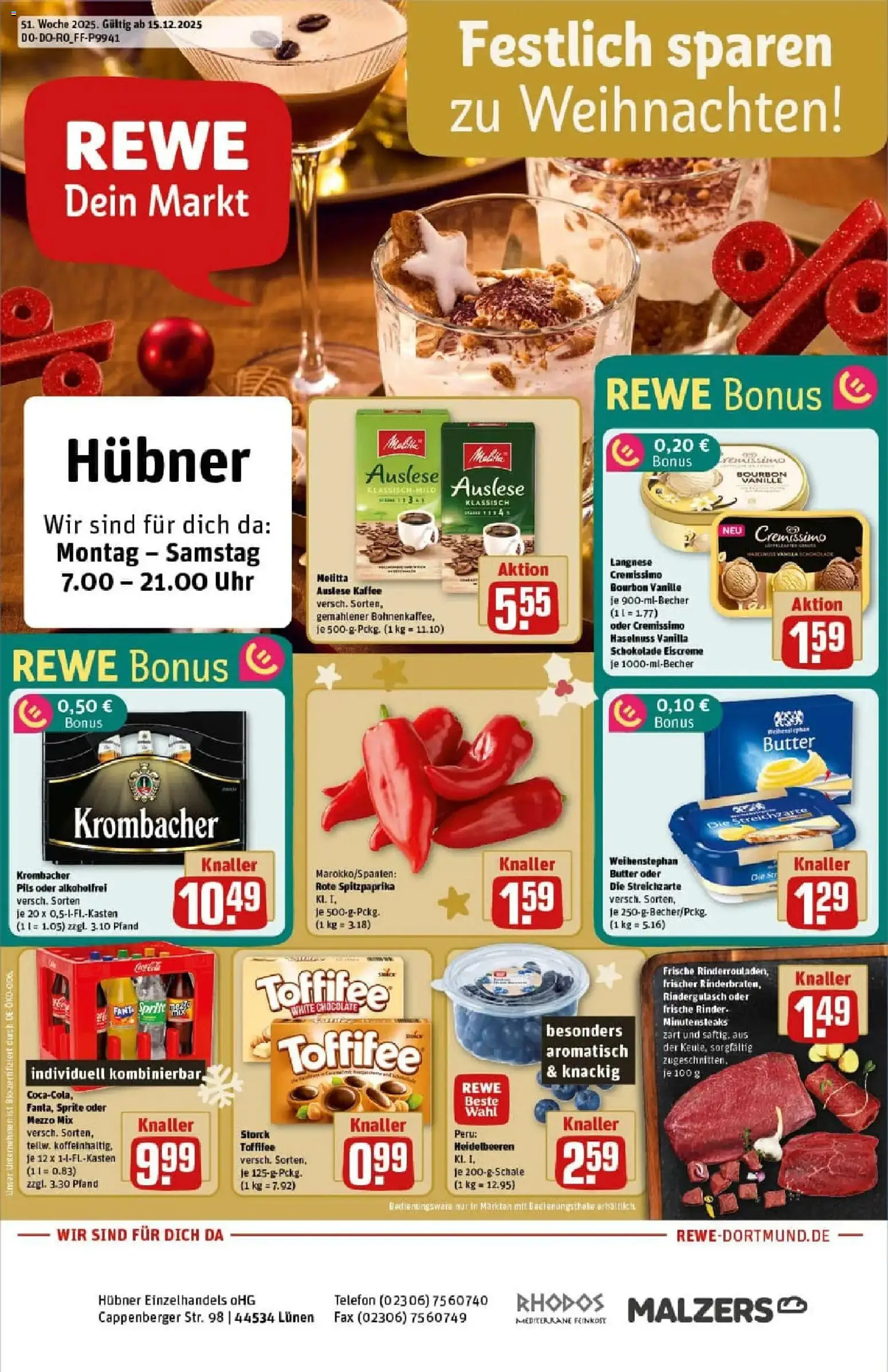 Vorschau von dem Prospekt des Geschäftes Rewe, gültig ab dem 15.12.2025