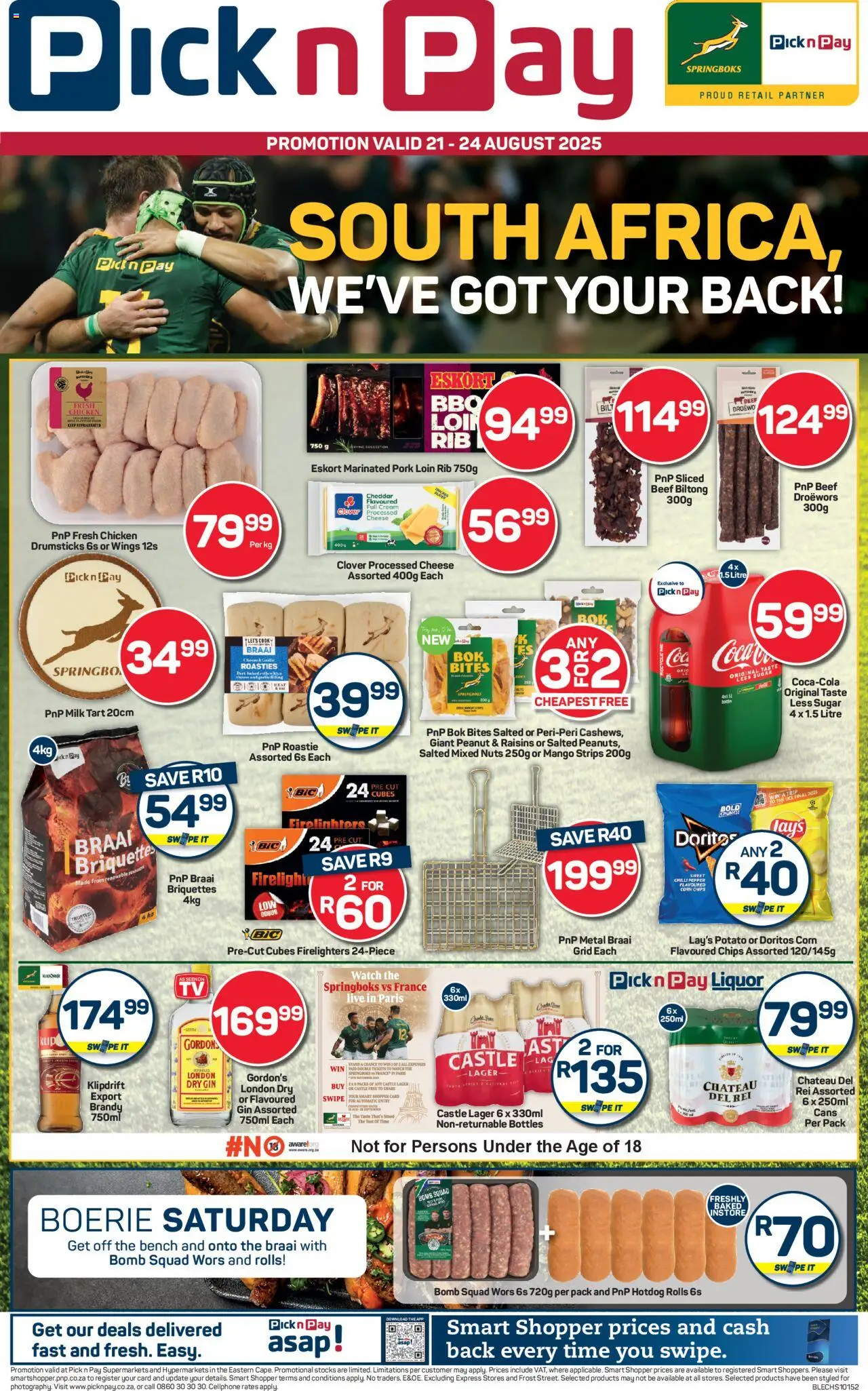 Pick n Pay Eastern Cape - Rugby Specials from 21/08 - 24/08/2025 > Promotions
