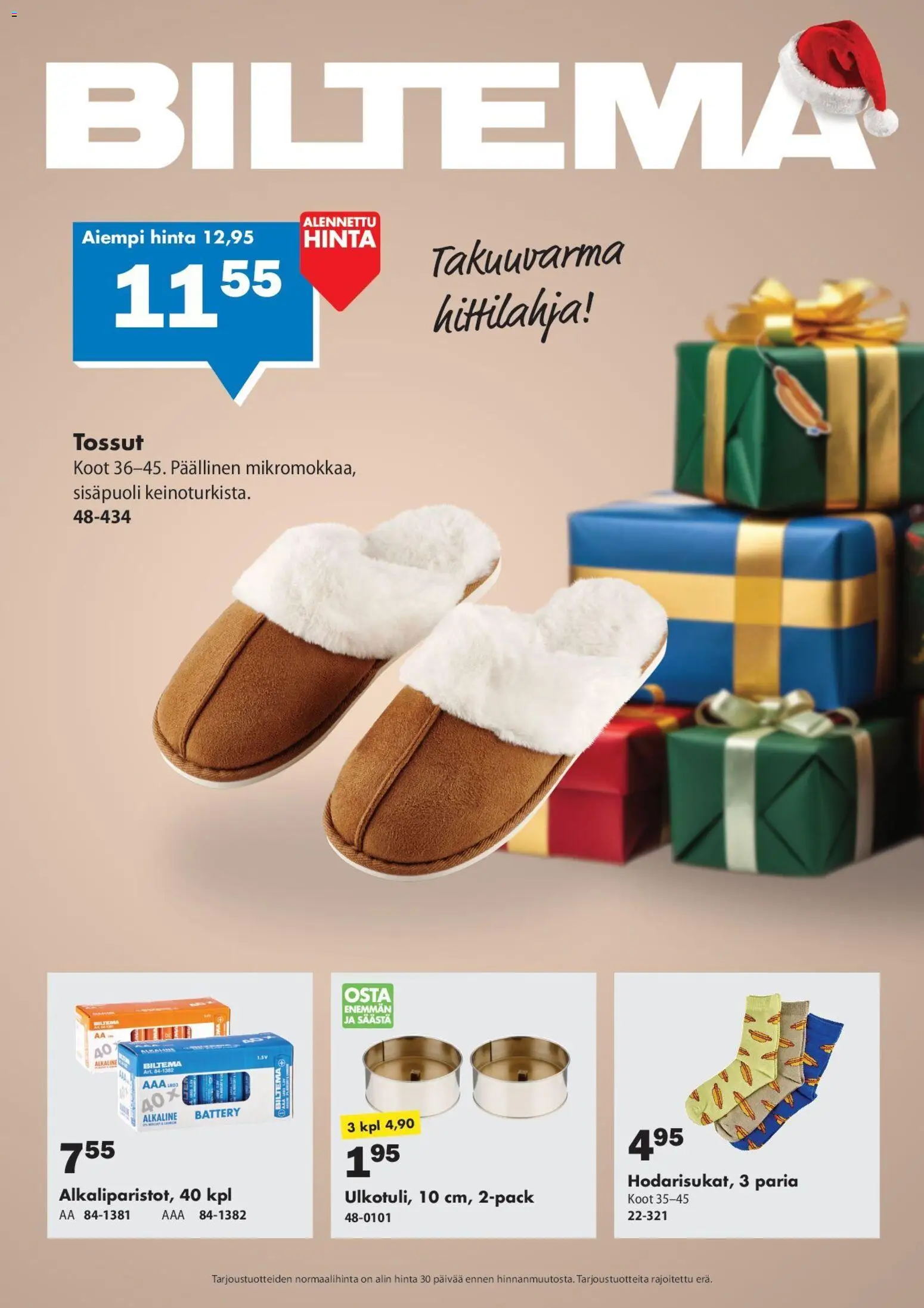 Kaupan Biltema Tarjoukset esikatselu, voimassa 10/12/2025 - Tossut