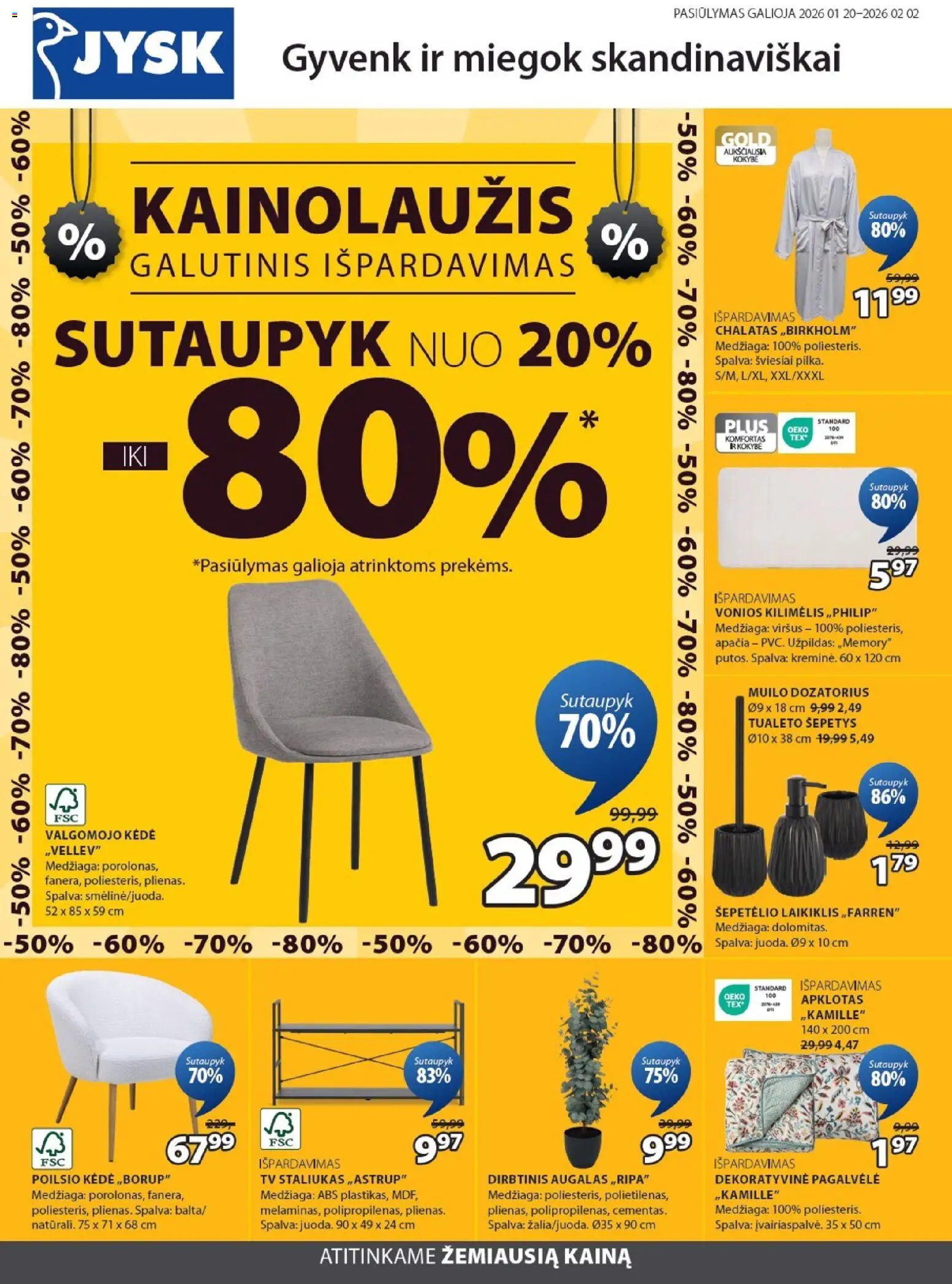 JYSK parduotuvės leidinio Leidinys galiojančio nuo 2026.01.20 peržiūra