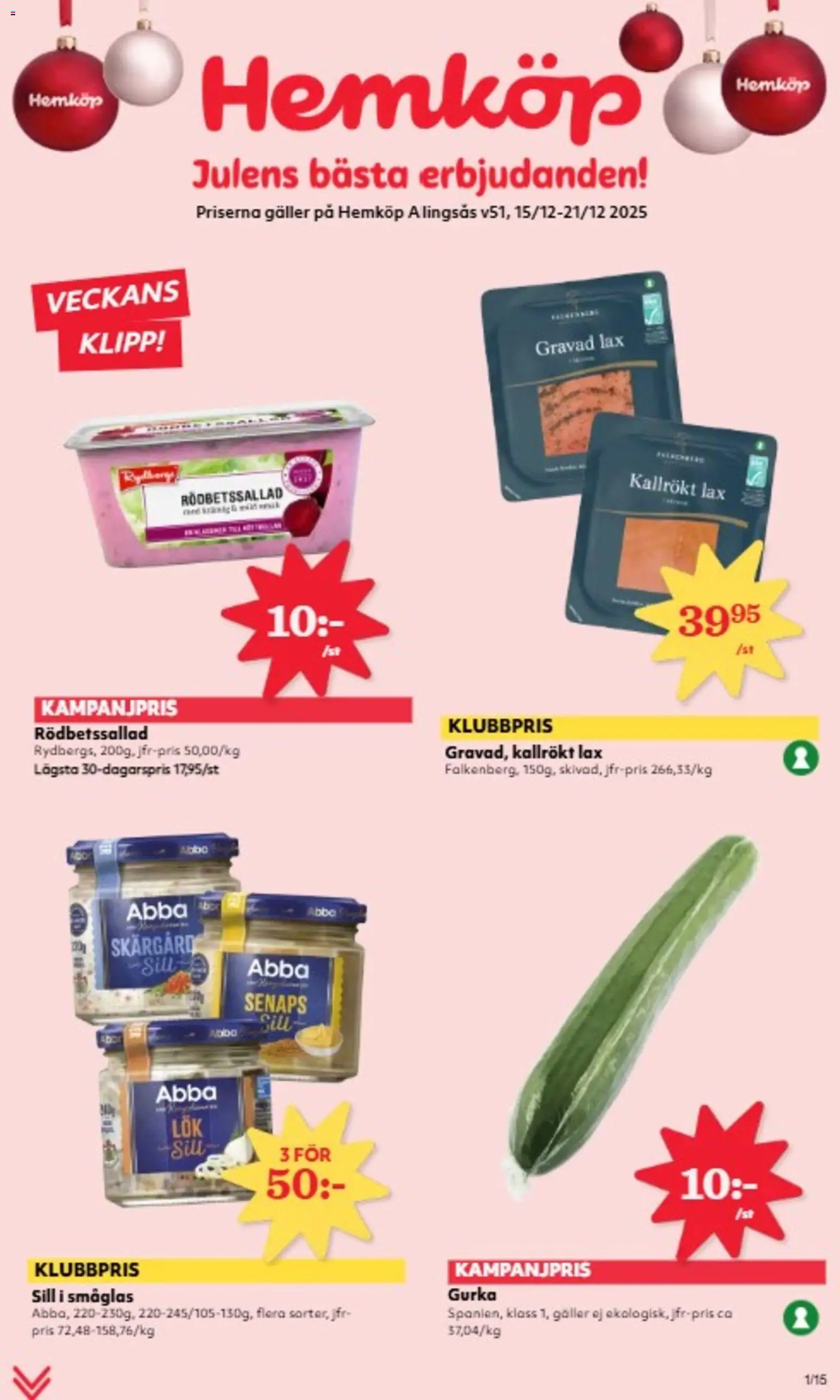 Förhandsgranska reklamblad Aktuella reklamblad Hemköp från butik Hemköp gäller från 15/12/2025