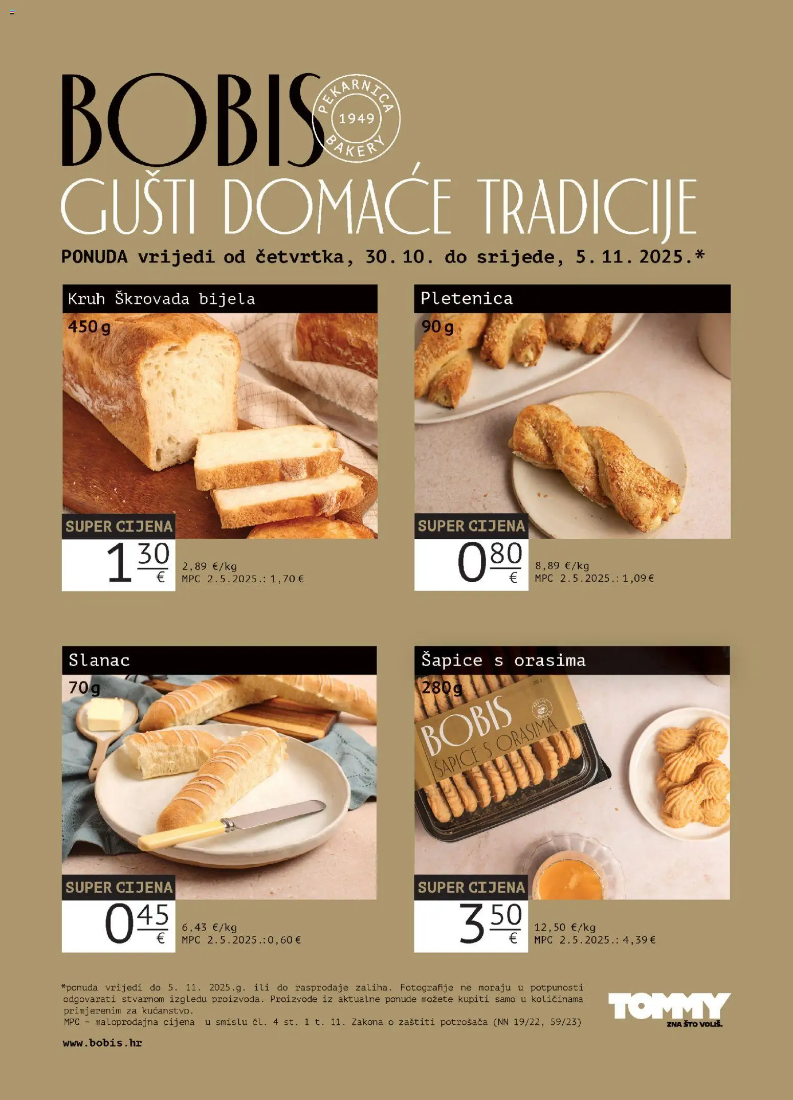 Pregled letka Bobis Super ponuda trgovine Tommy vrijedi od 30.10.2025