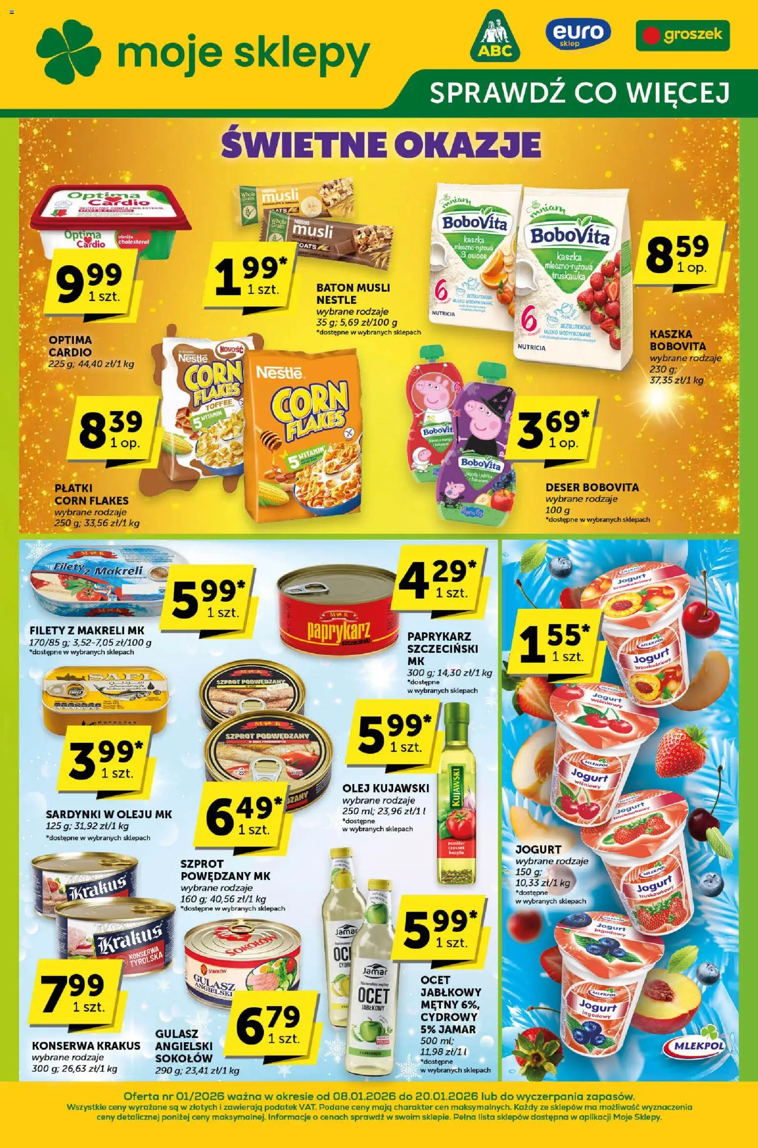 Pogląd gazetki "Sprawdź, co więcej" ze sklepu Groszek ważnej od 08.01.2026