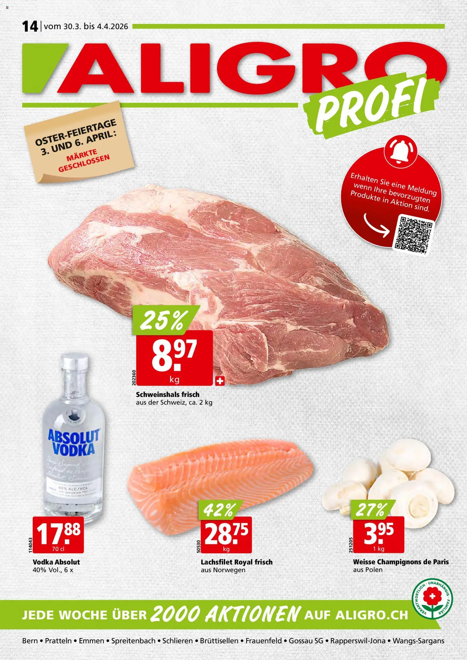 Vorschau des Merkblatts Aligro aktionen vom Shop Aligro gültig von 30.03.2026 bis 04.04.2026