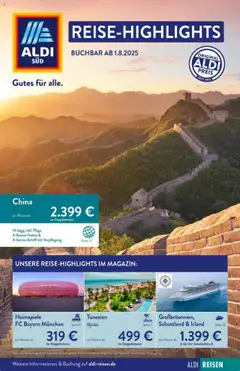 Vorschau von dem Prospekt des Geschäftes Aldi Reisen, gültig ab dem 01.08.2025