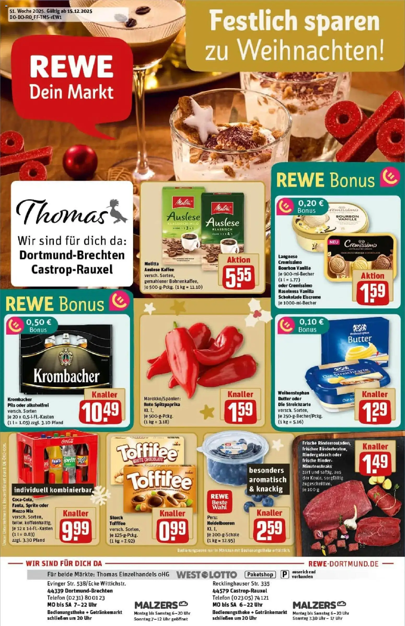 Vorschau von dem Prospekt des Geschäftes Rewe, gültig ab dem 15.12.2025