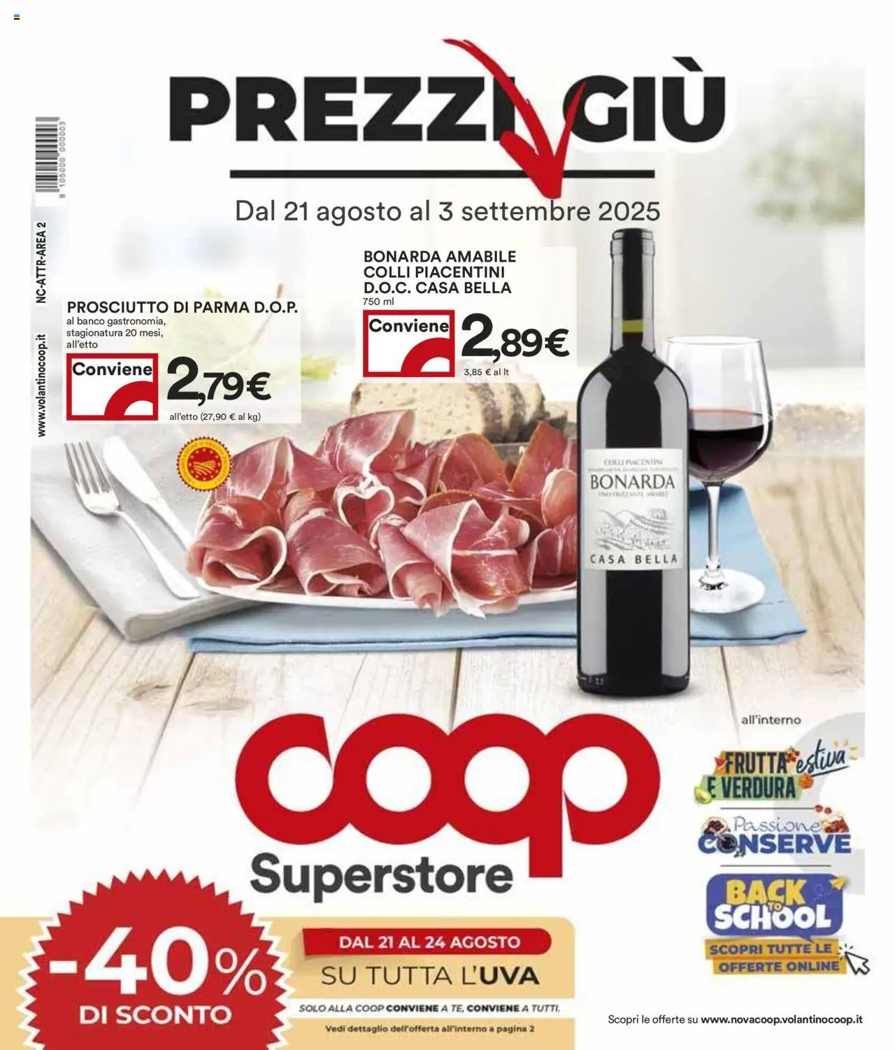 Volantino COOP valido da 21/08/2025 numero di pagina 1