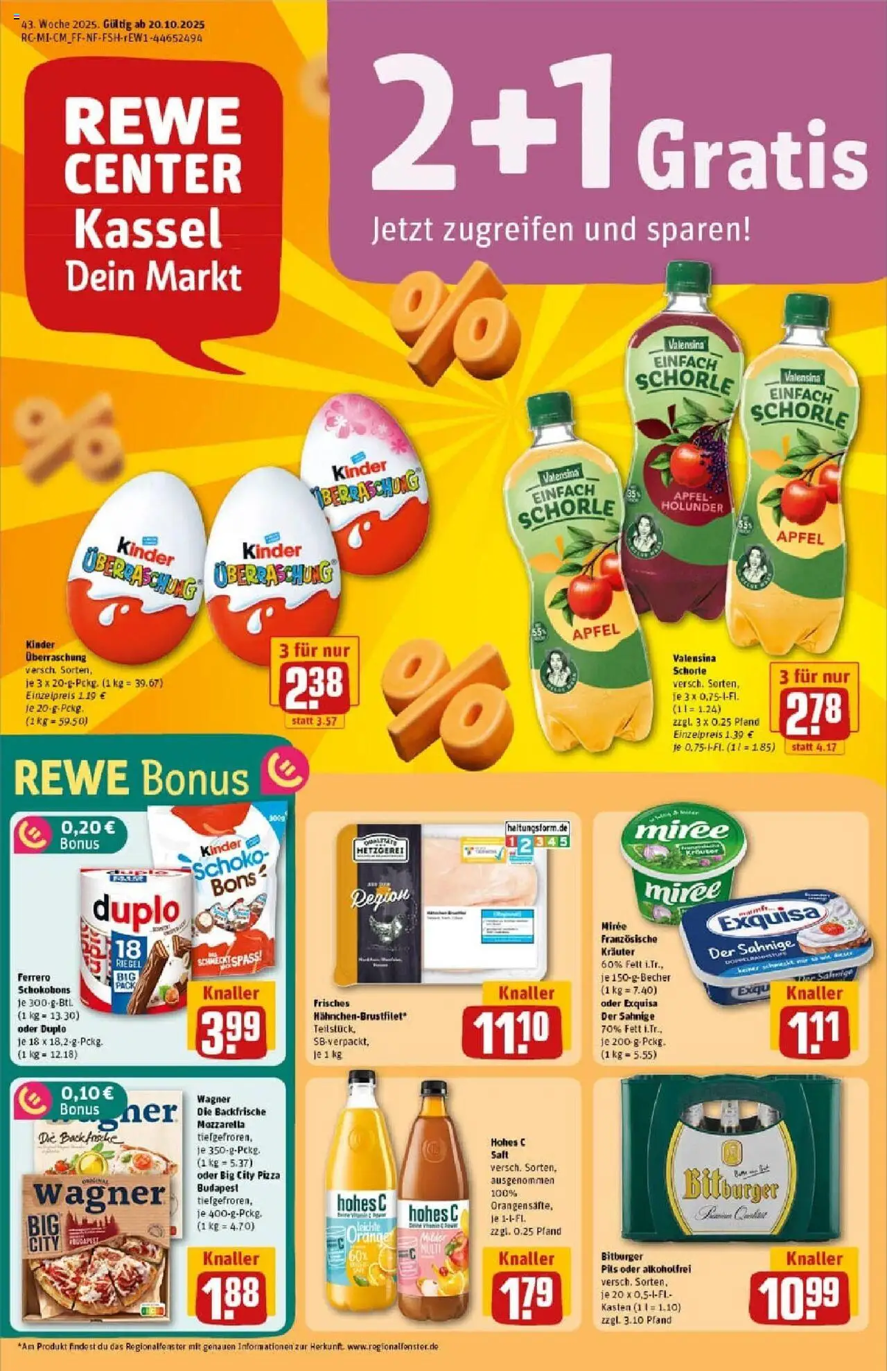 REWE Prospekt ab 19.10.2025 nächste Woche - Prospekt Kassel / Niederzwehren	