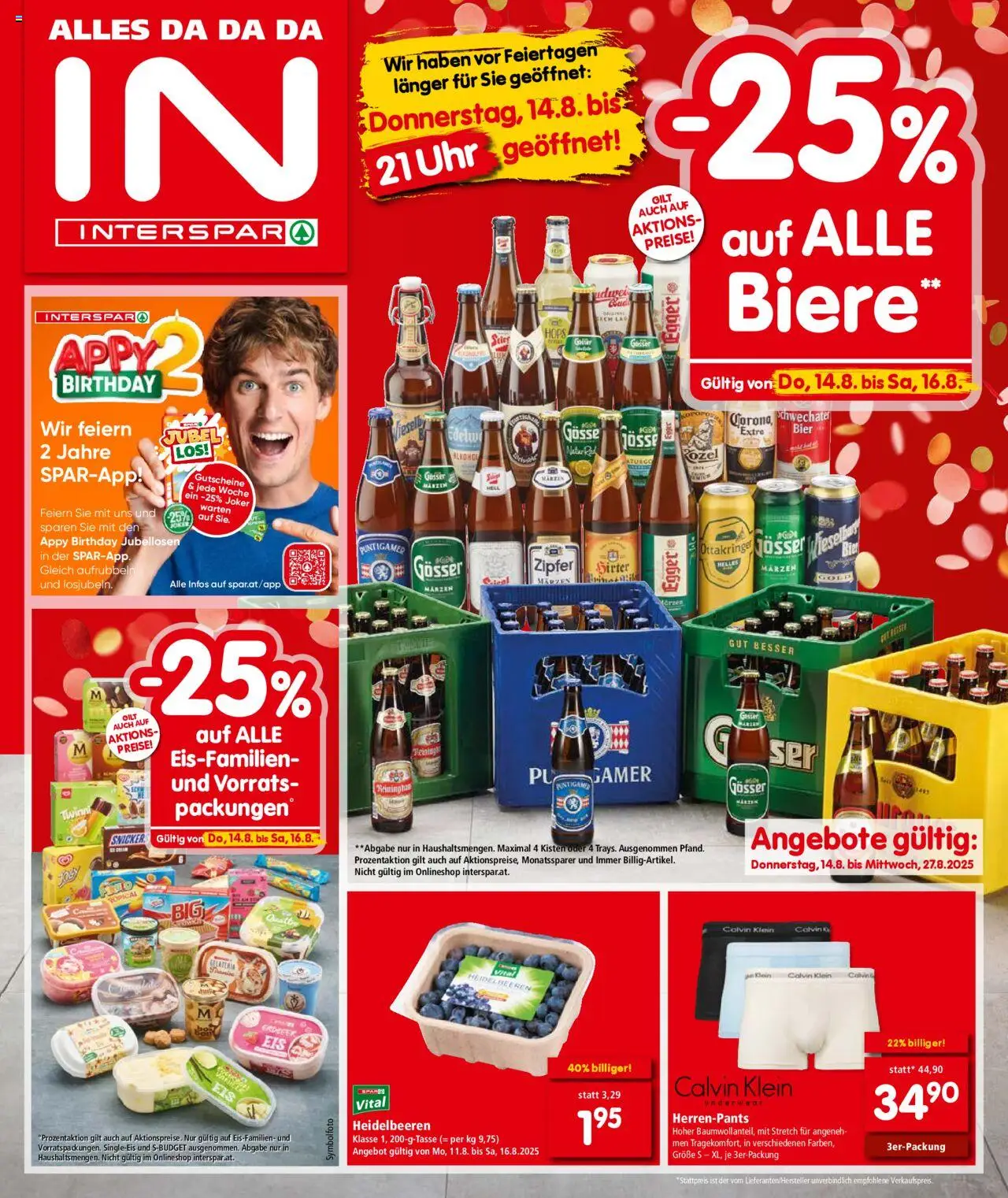  INTERSPAR Flugblatt 14.08.2025 - Angebote "Steiermark" - Seite 1 - Uhr, Bier