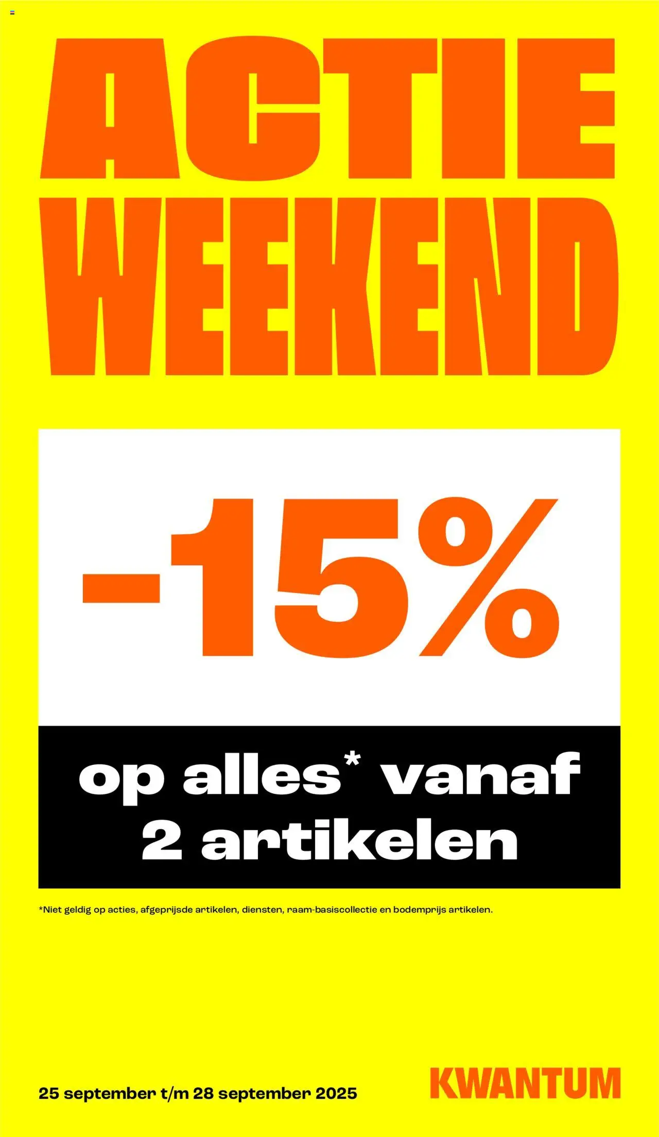 Kwantum shop Weekend Actie Folder geldig vanaf 25-09-2025 - Paginanummer 1