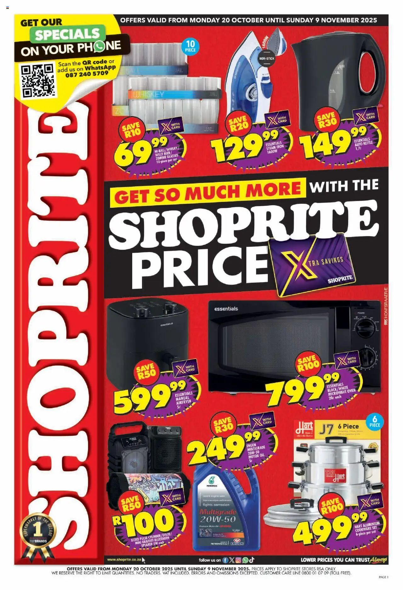 Shoprite Specials 20/10 - 09/11/2025 >> Catalogue