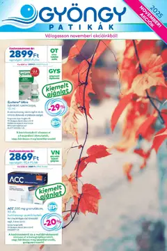 Ajánlatok - Gyöngy Patikak újság érvényessége 30.11.2025-ig megtekintése, amely érvényes 2025.11.11.-től