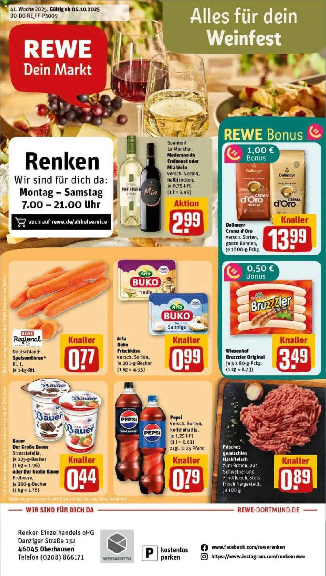 REWE Prospekt ab 06.10.2025 nächste Woche - Prospekt Oberhausen	