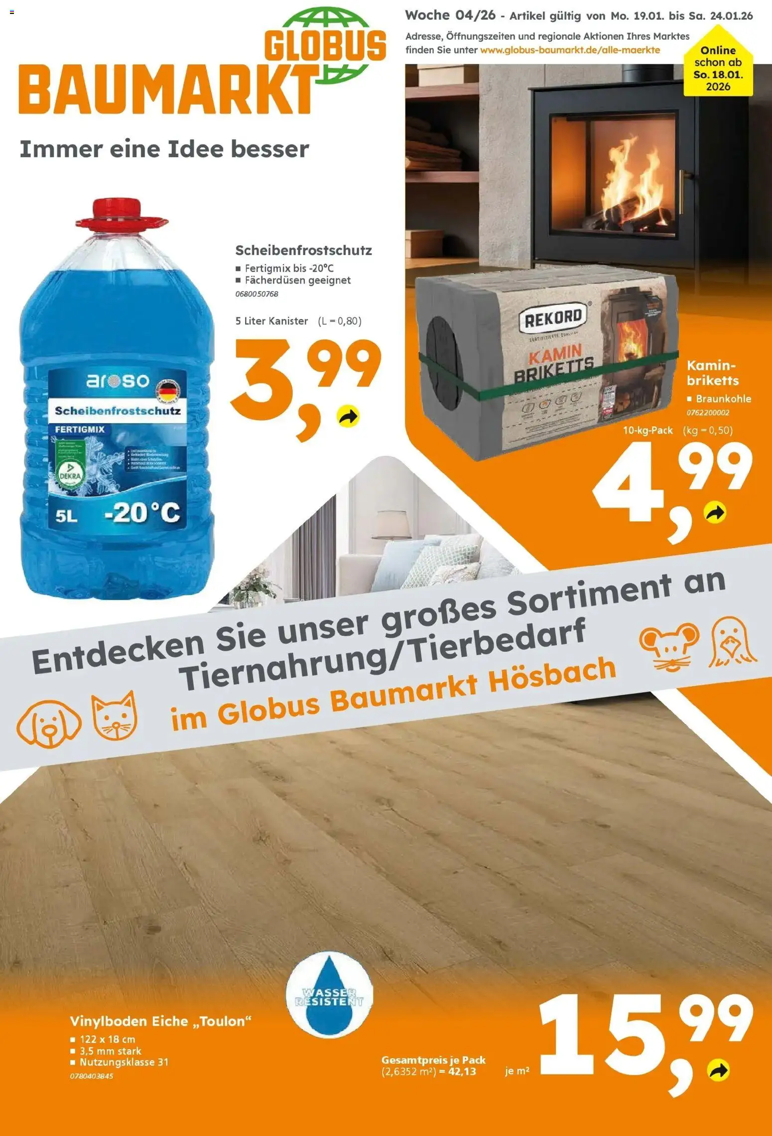 Vorschau von dem Prospekt des Geschäftes Globus Baumarkt, gültig ab dem 19.01.2026 - Wasser, Kamin