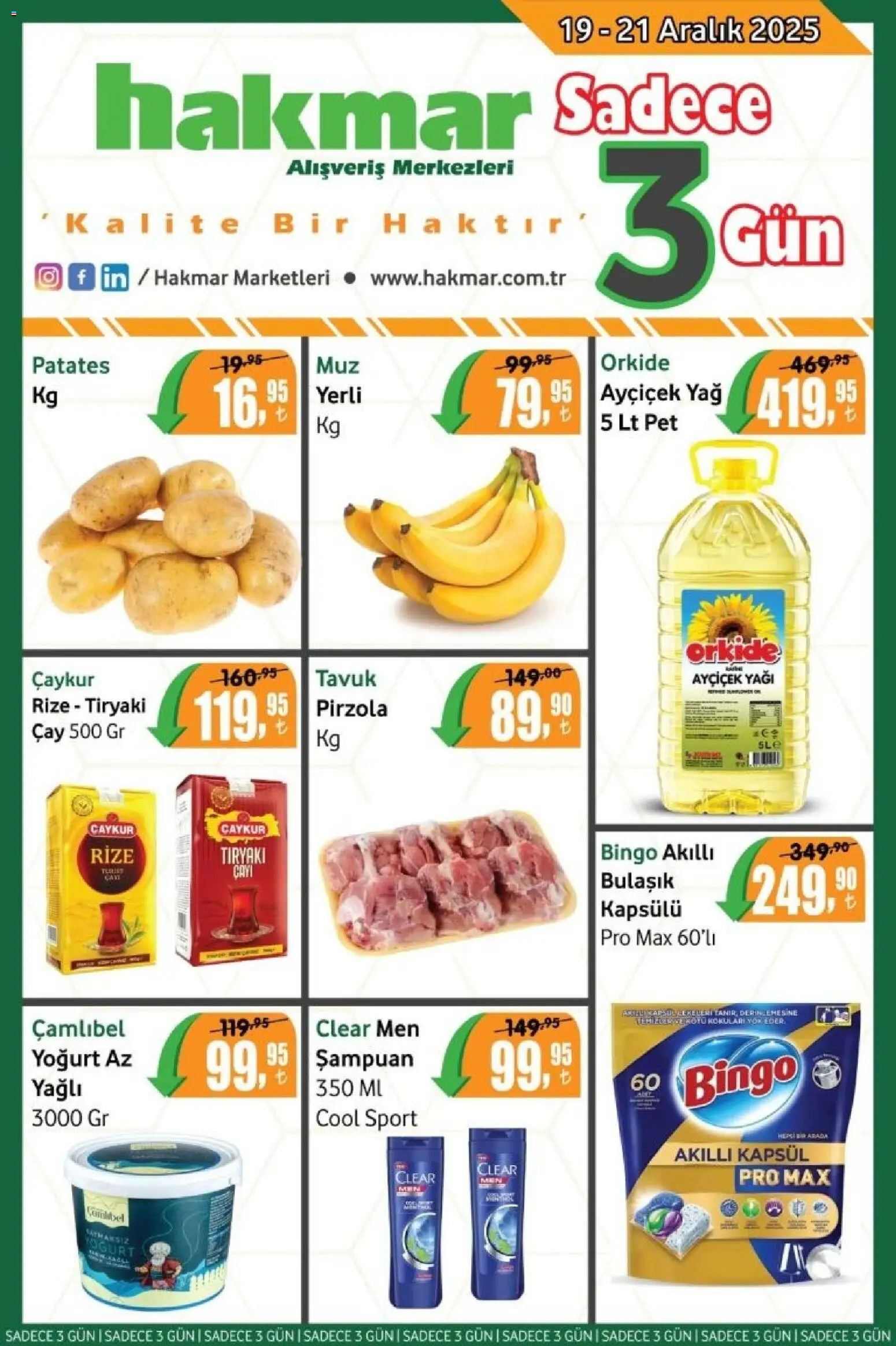 Hakmar Katalog Sadece 3 Gün 19.12.2025 - Broşürünün önizlemesi