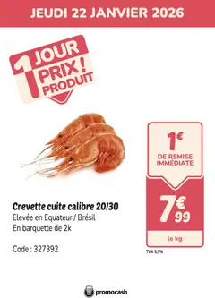 Prévisualisation de PROMO crevettes du magasin Promocash formulaire valide 22/01/2026