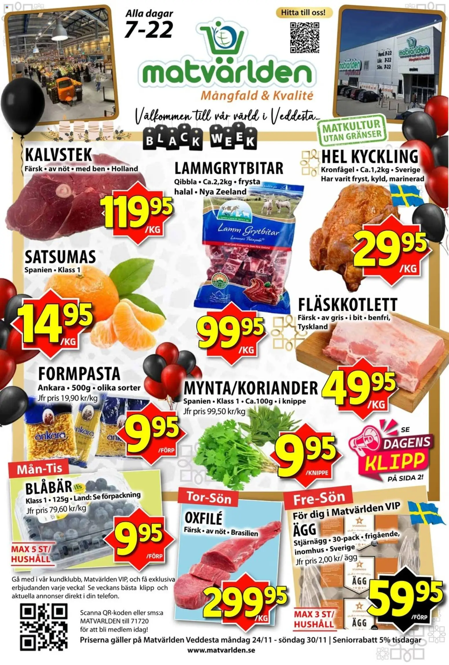 Förhandsgranska reklamblad Black Friday från butik Matvärlden gäller från 24/11/2025