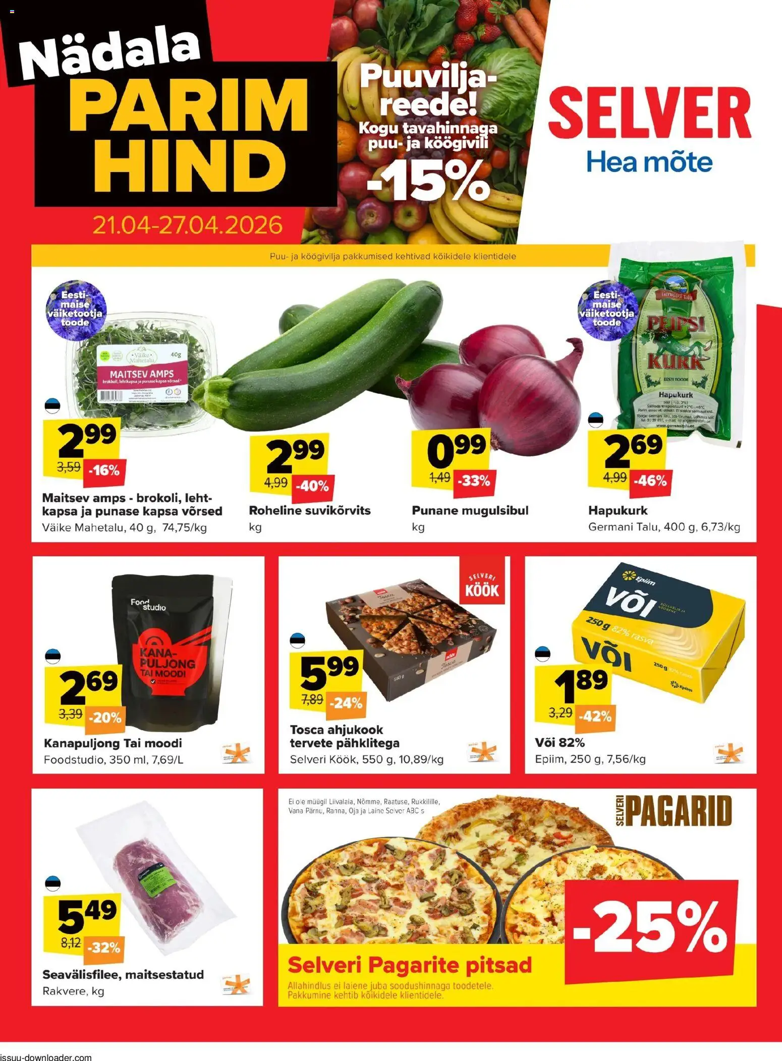 Selver kliendilehe eelvaade alates 21.04.2026