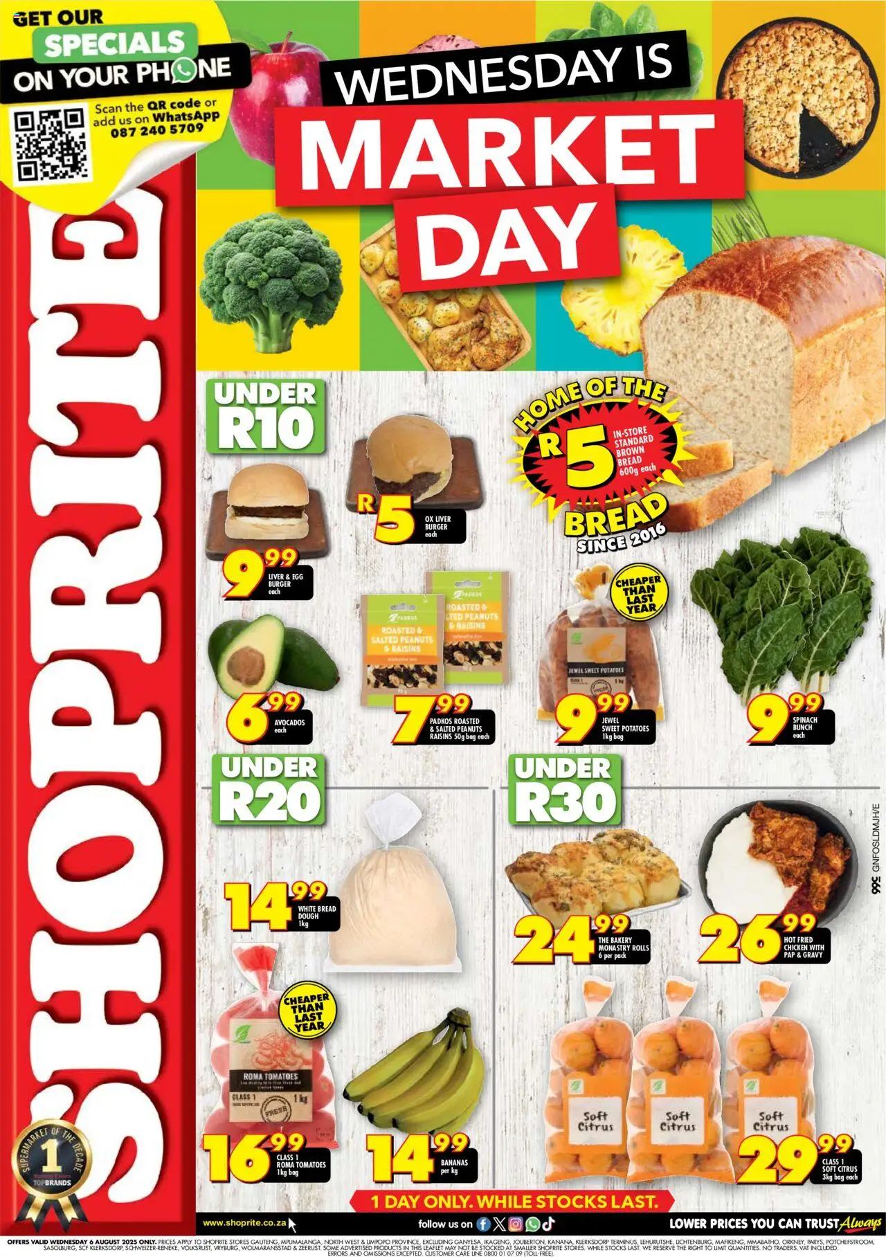 Shoprite Gauteng - Market Day Deals 06/08 - 06/08/2025 >> Catalogue