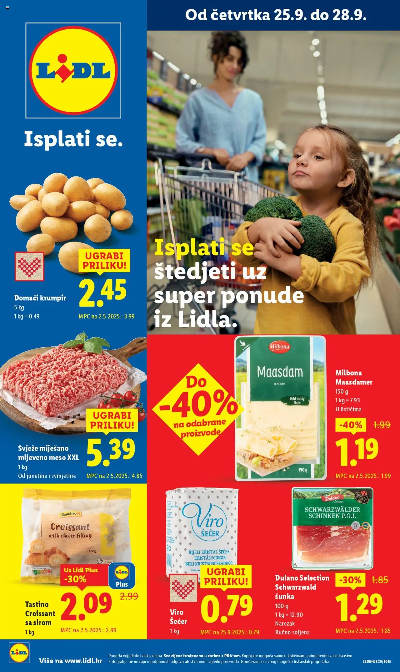 Lidl aktualni Super Ponuda vrijedi od 25.09.2025 - tjedna akcija broj stranice 1