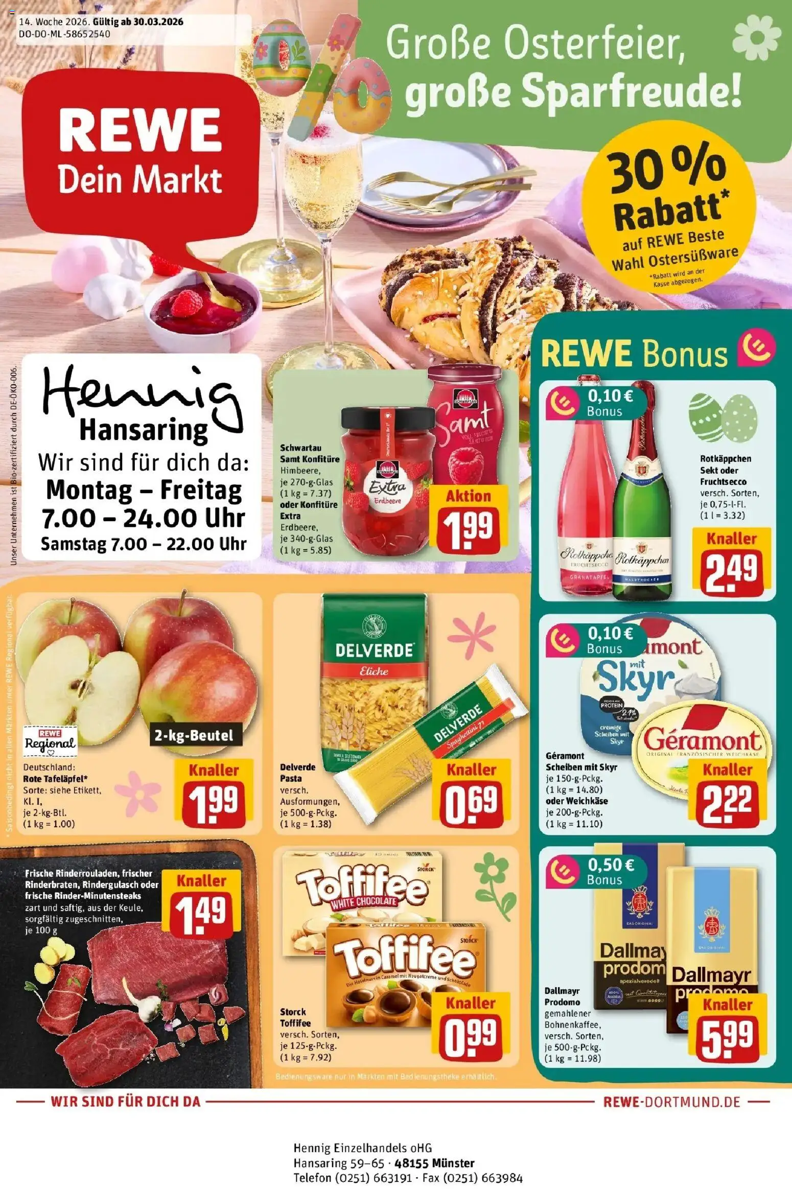 Vorschau von dem Prospekt des Geschäftes Rewe, gültig ab dem 30.03.2026