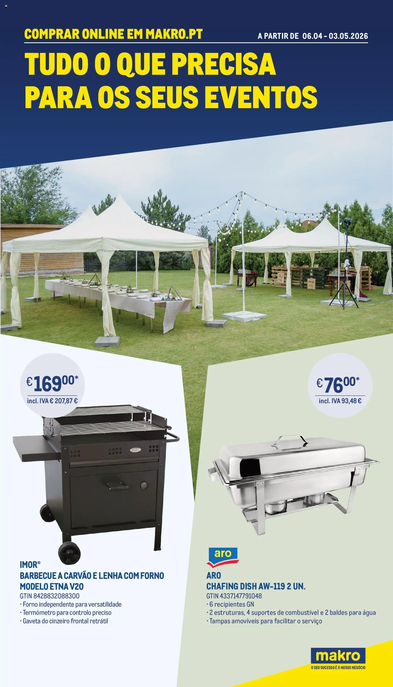 Pré-visualização do folheto da loja Makro válida a partir de 06/04/2026 - Agua, Forno, Termómetro