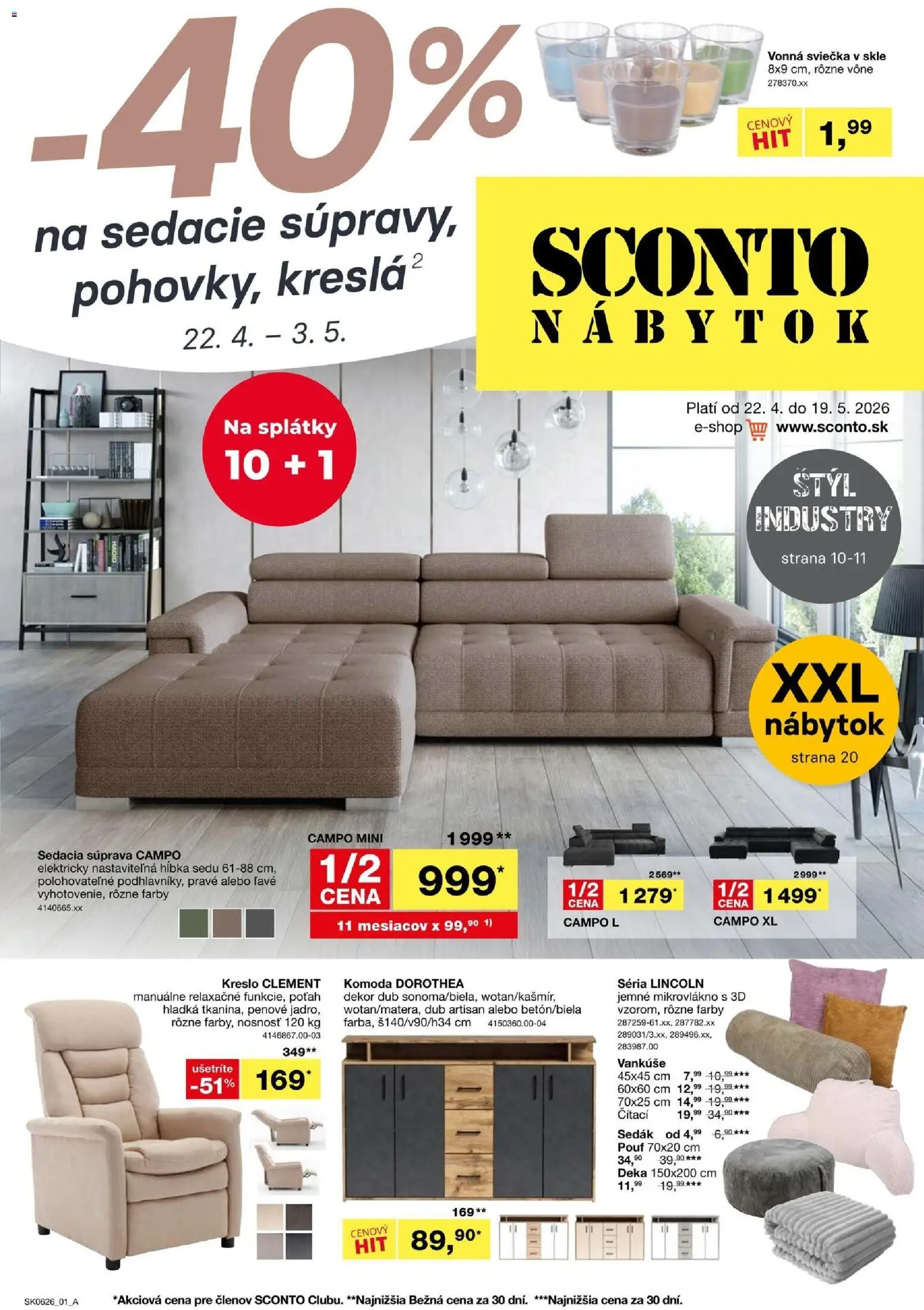 Náhľad Sconto nábytok letáku platného od 22.04.2026