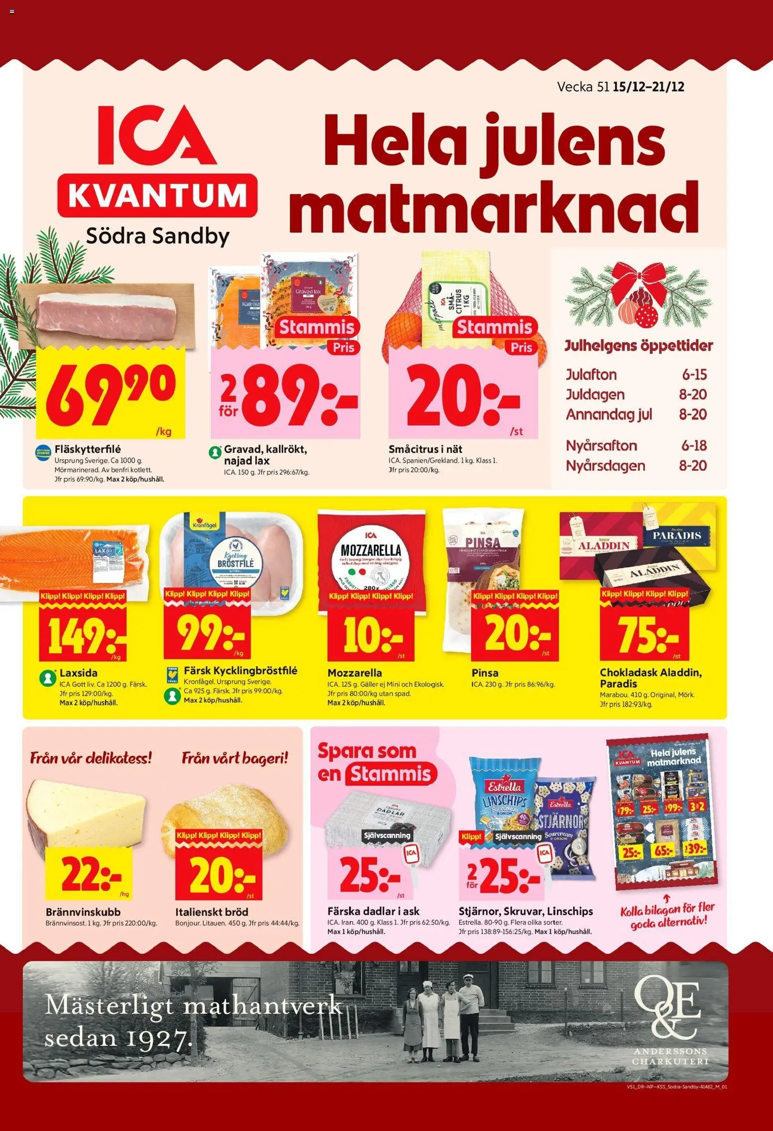 Förhandsgranska reklamblad Södra Sandby från butik ICA Kvantum gäller från 15/12/2025
