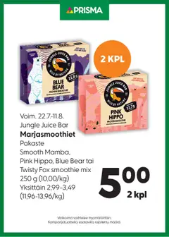 Kaupan Prisma Tarjoukset Juice Bar esikatselu, voimassa 22/07/2025