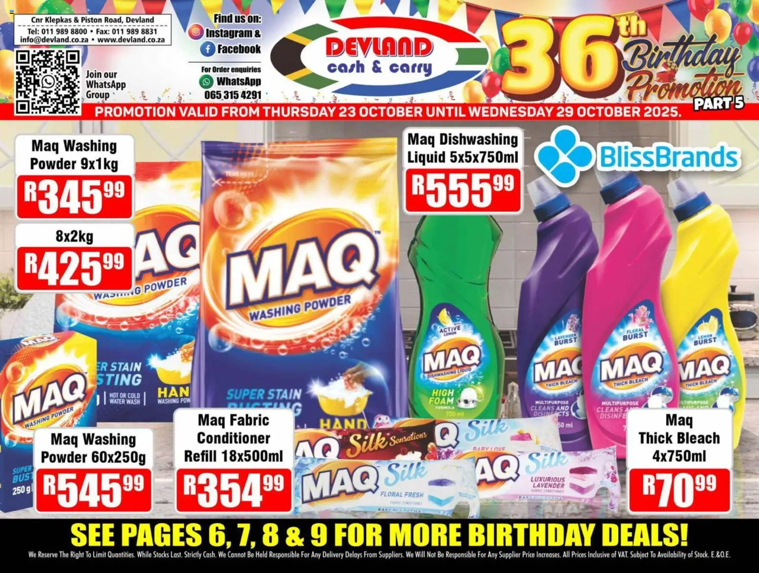 Preview of Devland flyer valid from 23/10/2025 - Water, Bleach, Lemon, Washing powder, Foam, Powder, Conditioner, Dishwashing liquid
