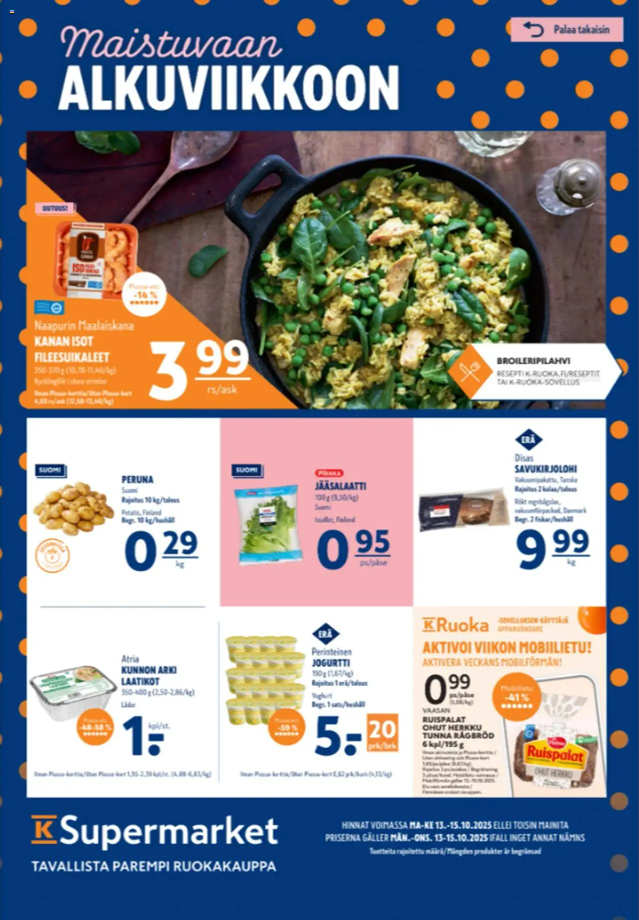 K-Supermarket-kaupan Tarjoukset voimassa 13/10/2025 - Sivulla 1