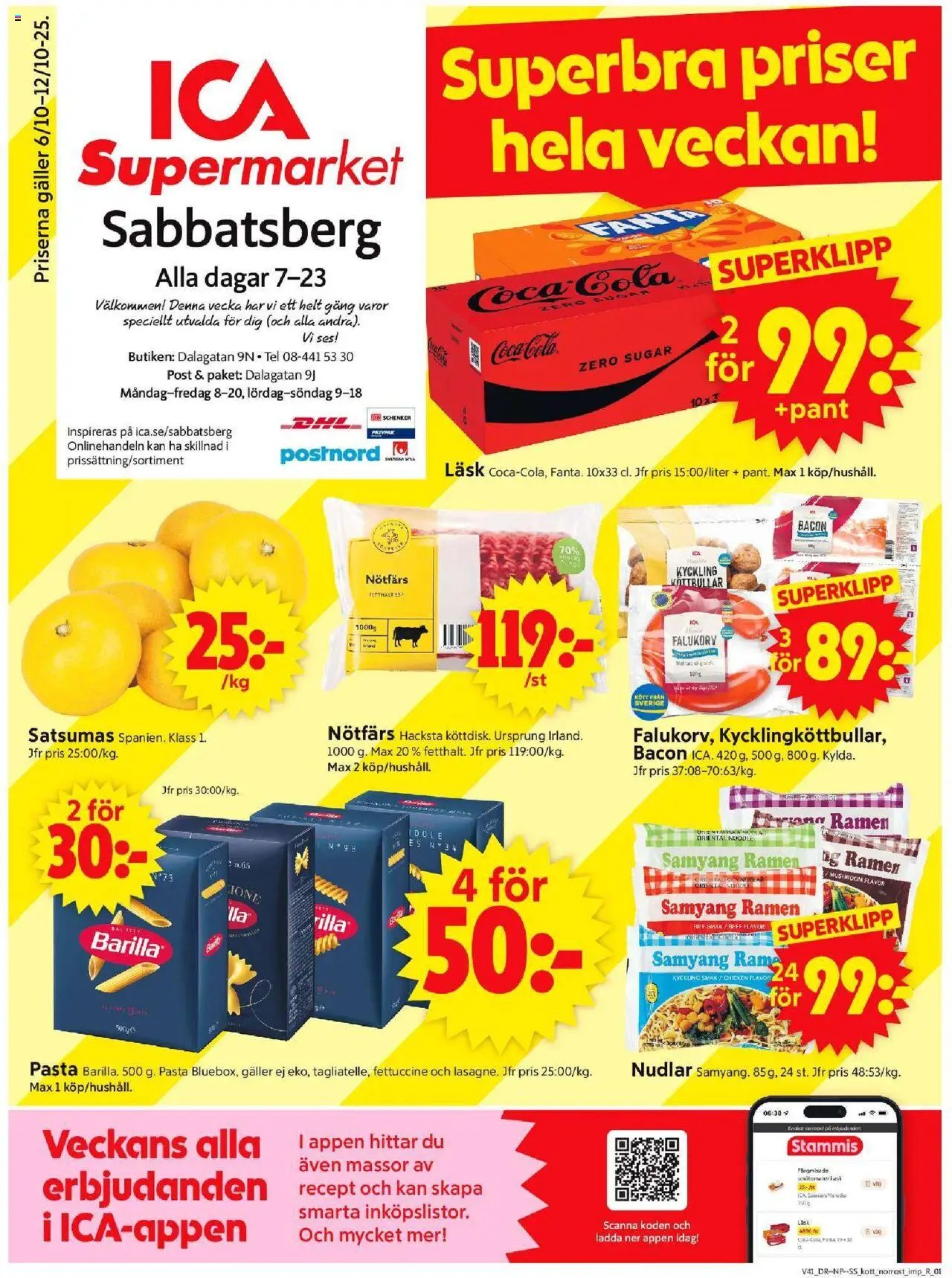 Stockholm är giltig 06/10 2025 > Veckans Erbjudanden gäller från 06/10/2025 till 12/10/2025 sidnummer 1
