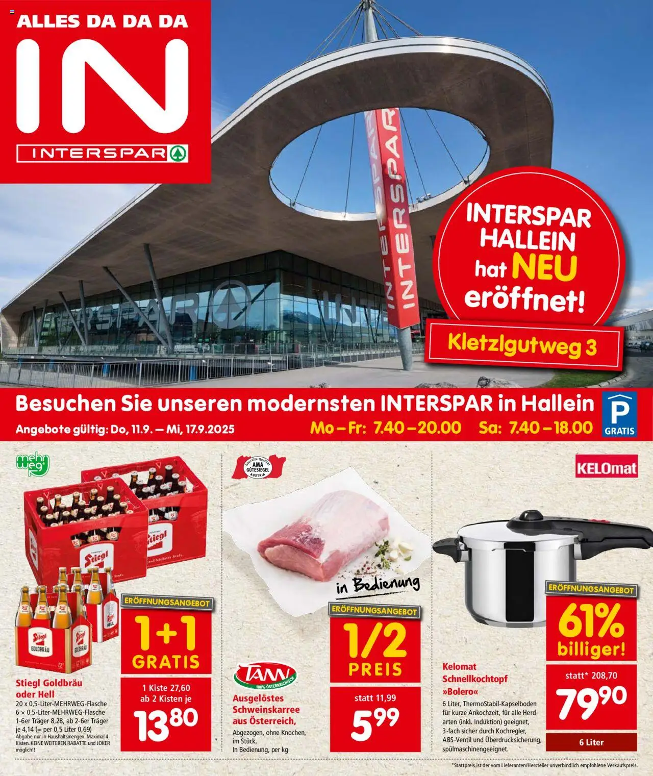  INTERSPAR Flugblatt 11.09.2025 - Angebote "Salzburg" - Seite 1 - Herd